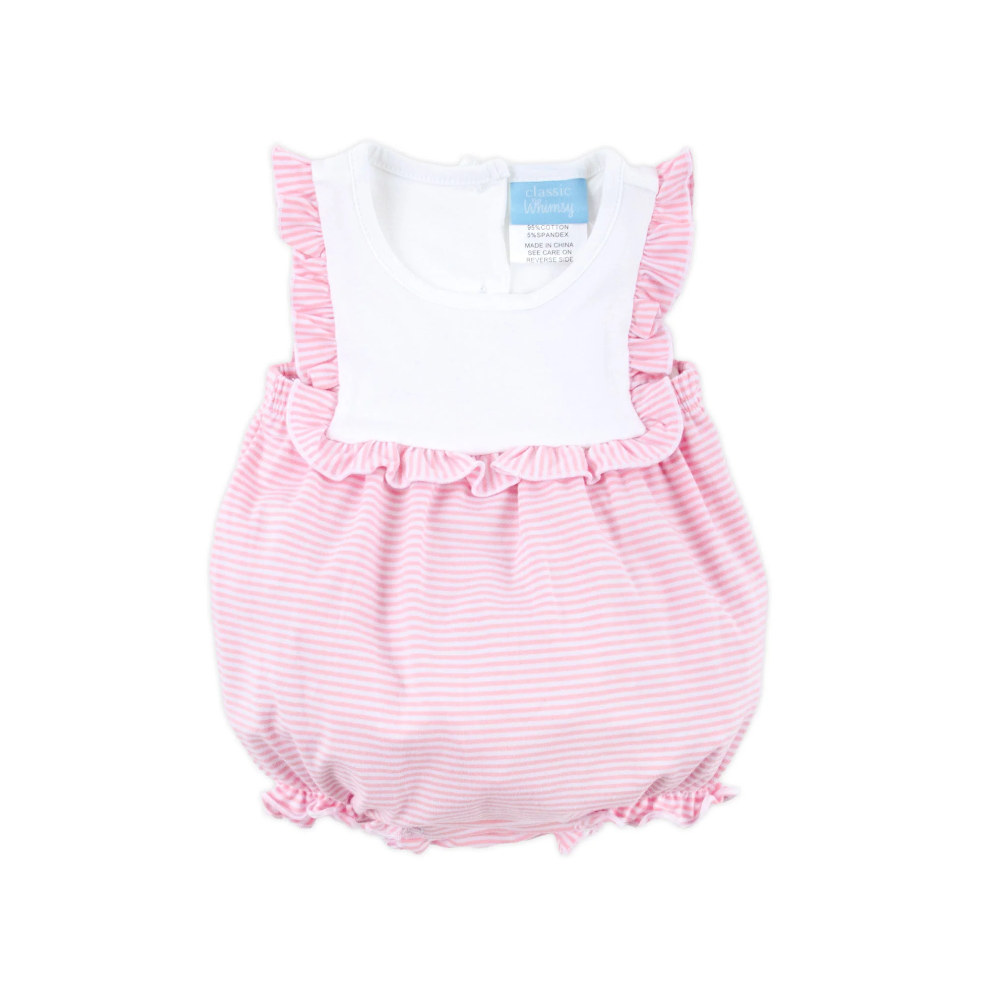 Pink Stripe Knit Bib Bubble - Image 3