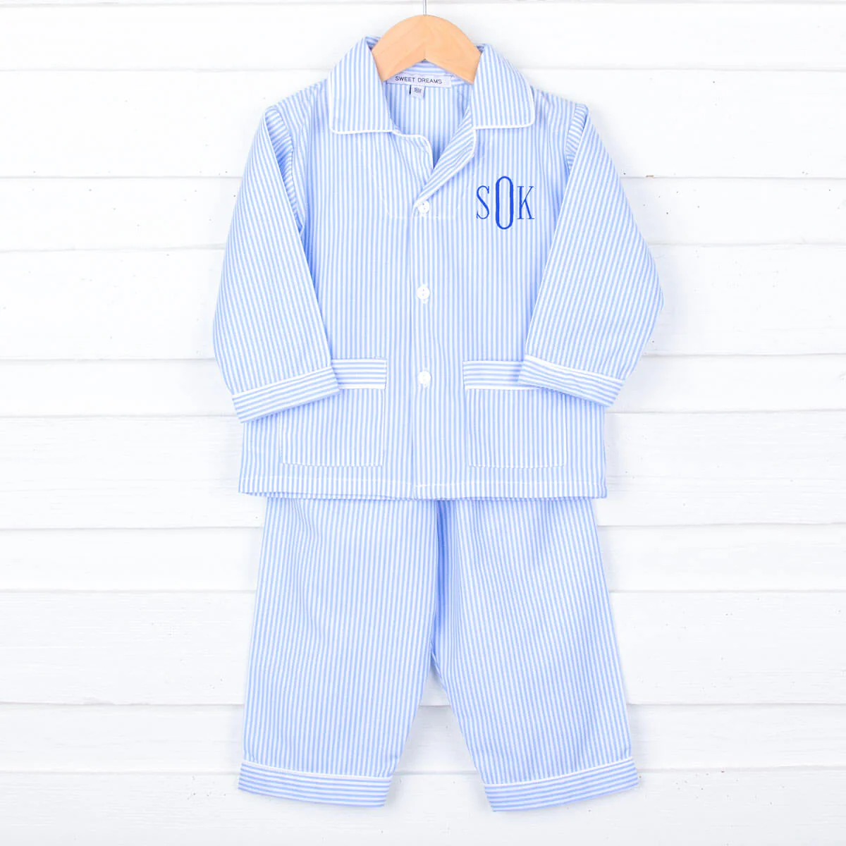 Blue Stripe Classic Pajamas - Image 2
