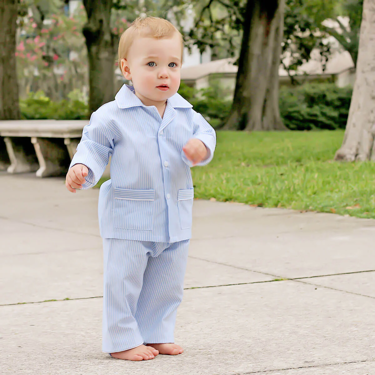 Blue Stripe Classic Pajamas - Image 7