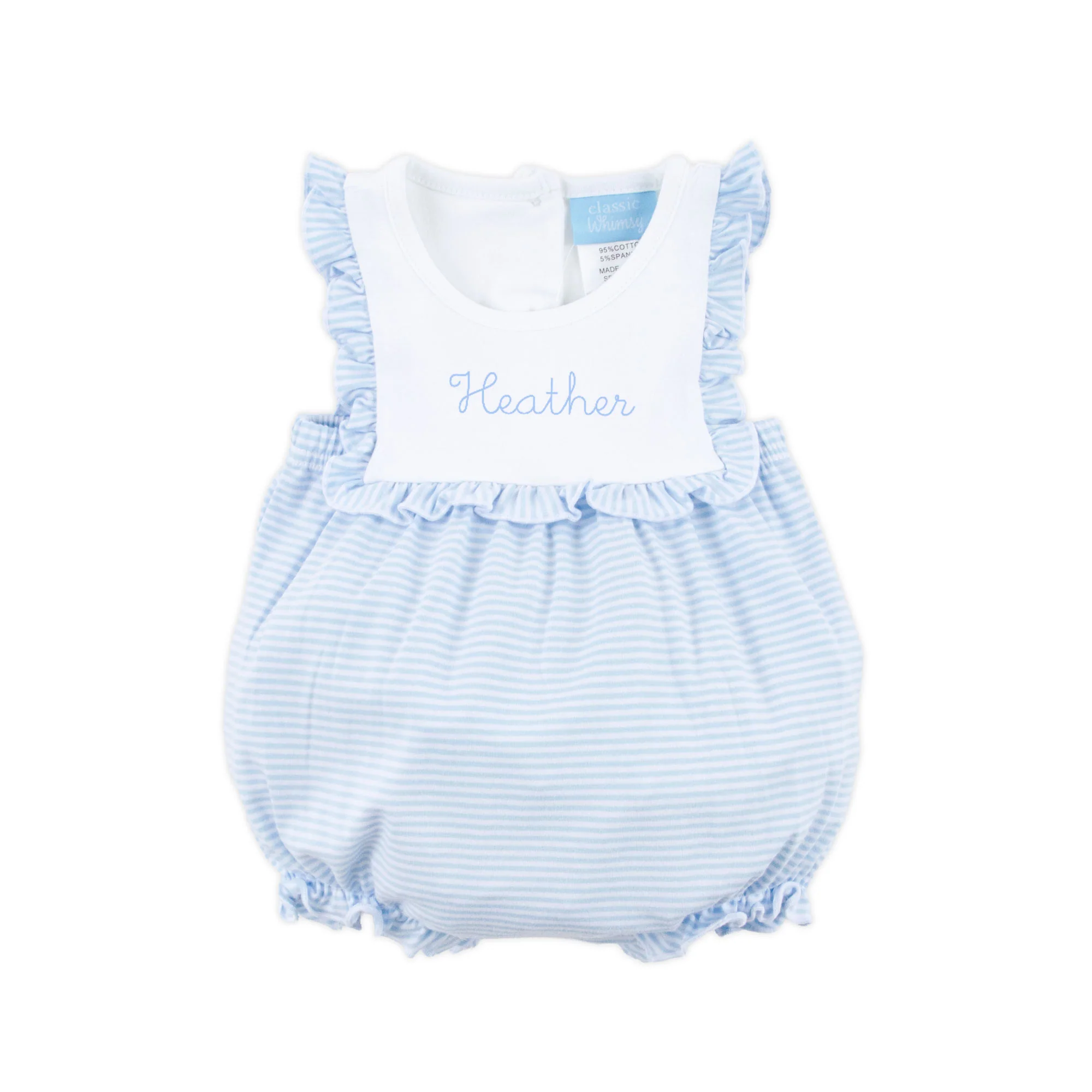 Blue Stripe Knit Bib Bubble - Image 2