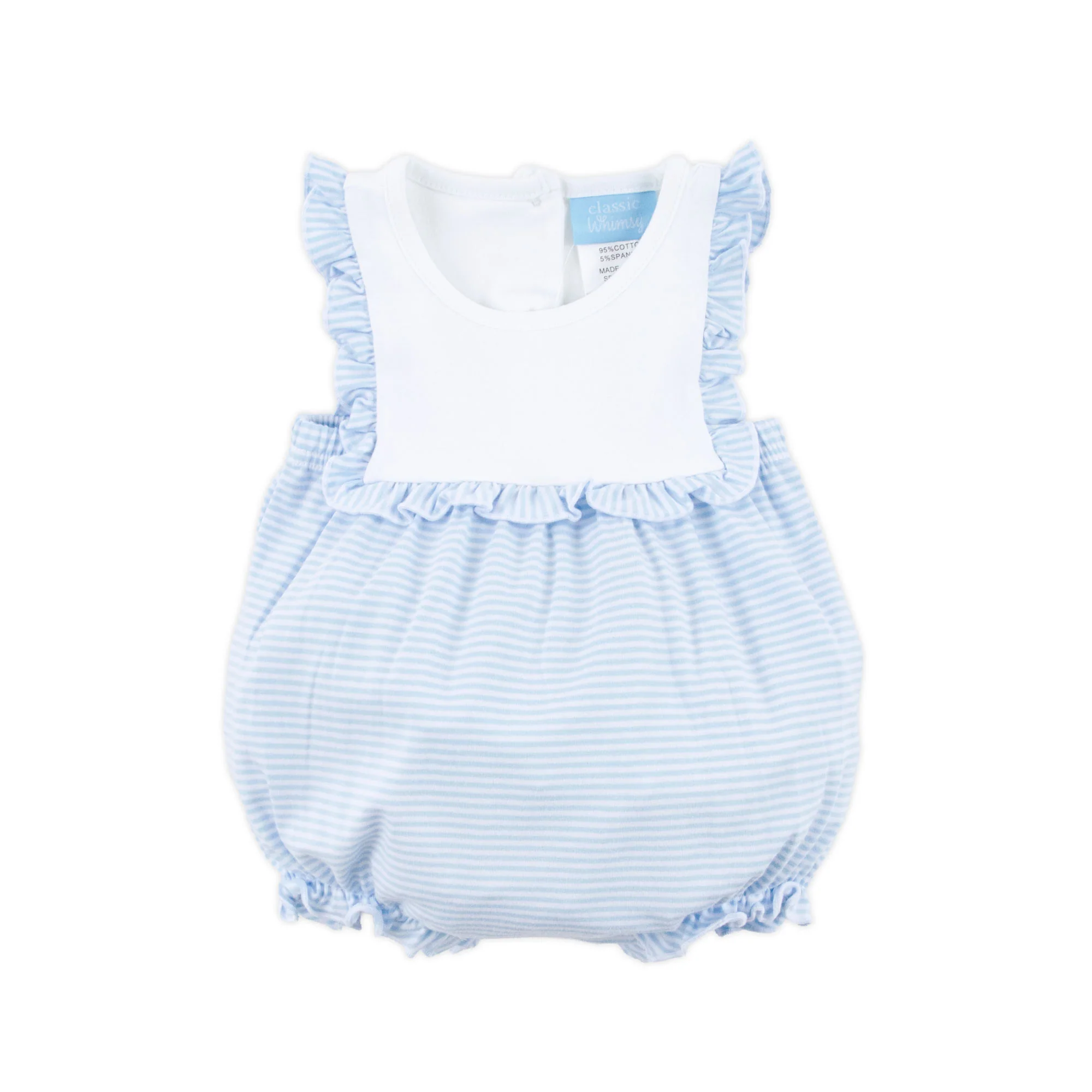 Blue Stripe Knit Bib Bubble - Image 4