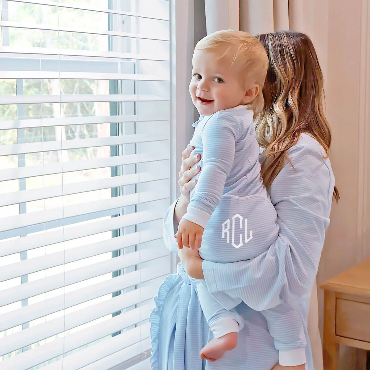 Light Blue Stripe Zip Sleeper - Image 2