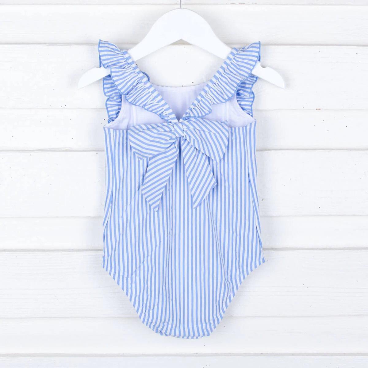 Daisy Blue Stripe Seersucker Swimsuit - Image 5