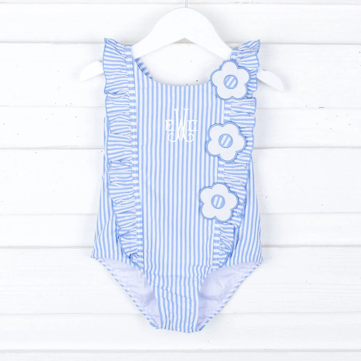 Daisy Blue Stripe Seersucker Swimsuit - Image 6