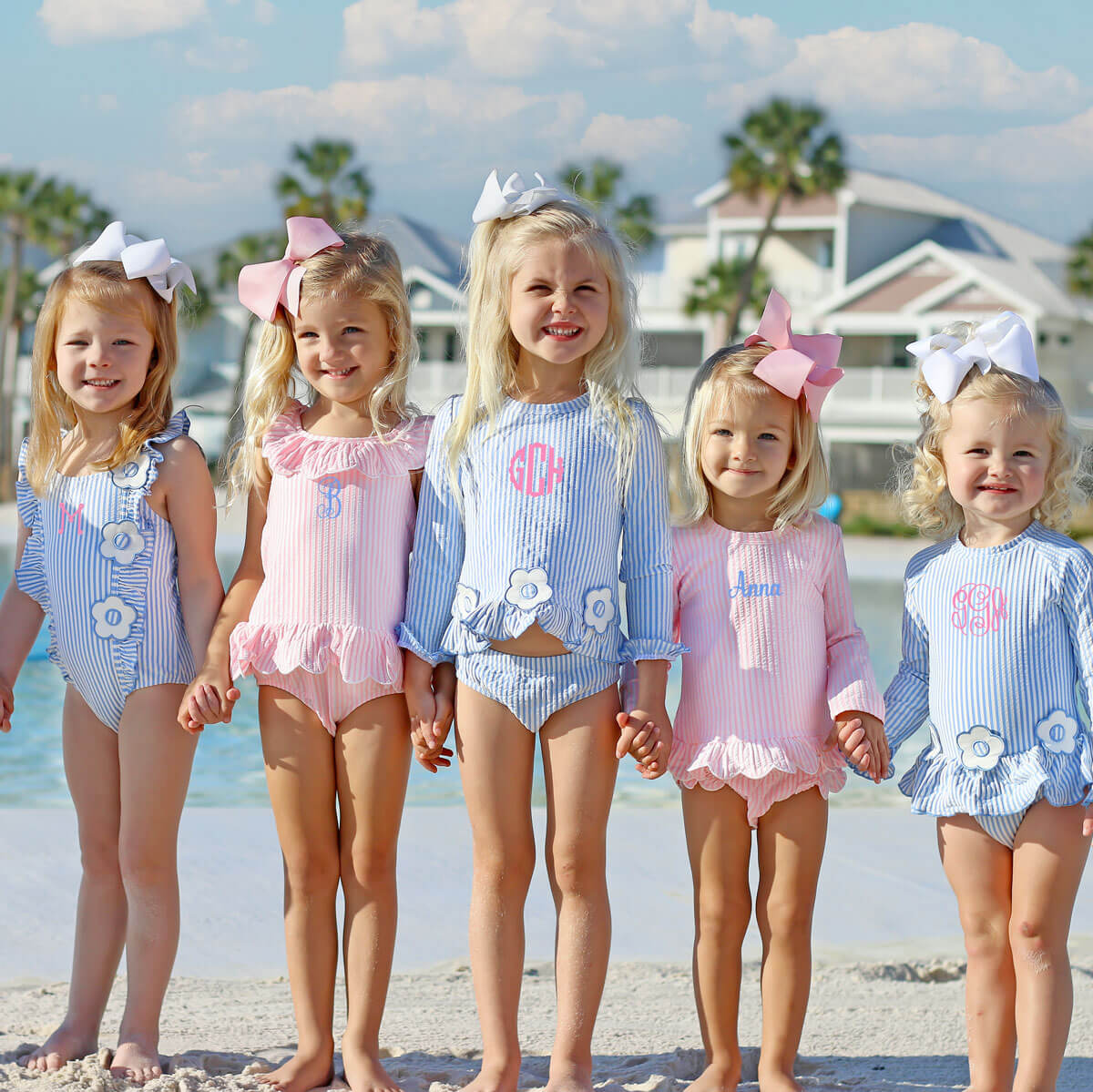 Daisy Blue Stripe Seersucker Swimsuit - Image 9