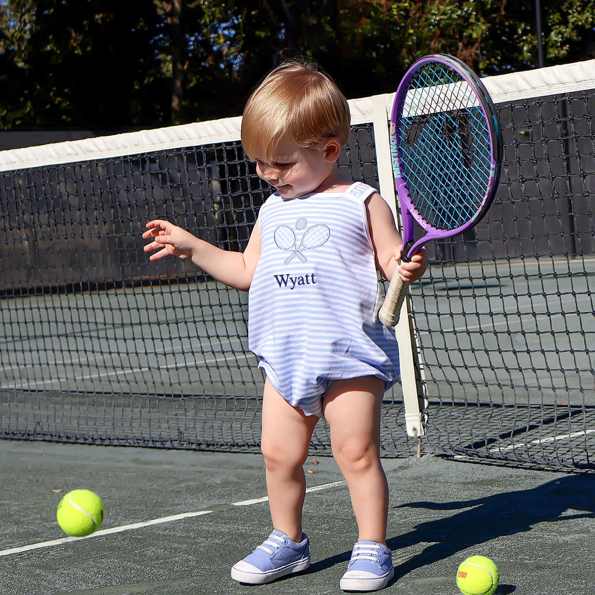 Tennis Racquet Light Blue Stripe Sun Bubble - Image 7