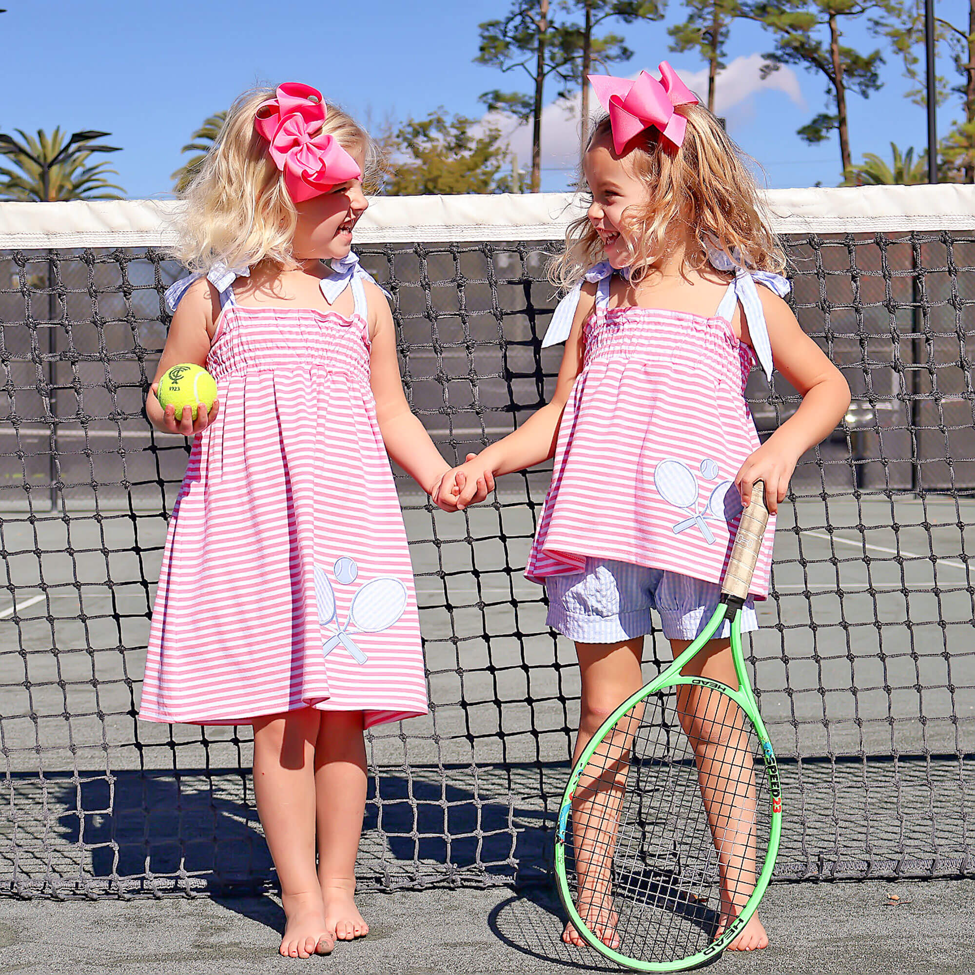 Tennis Racquet Pink Stripe Aurora Dress - Image 4
