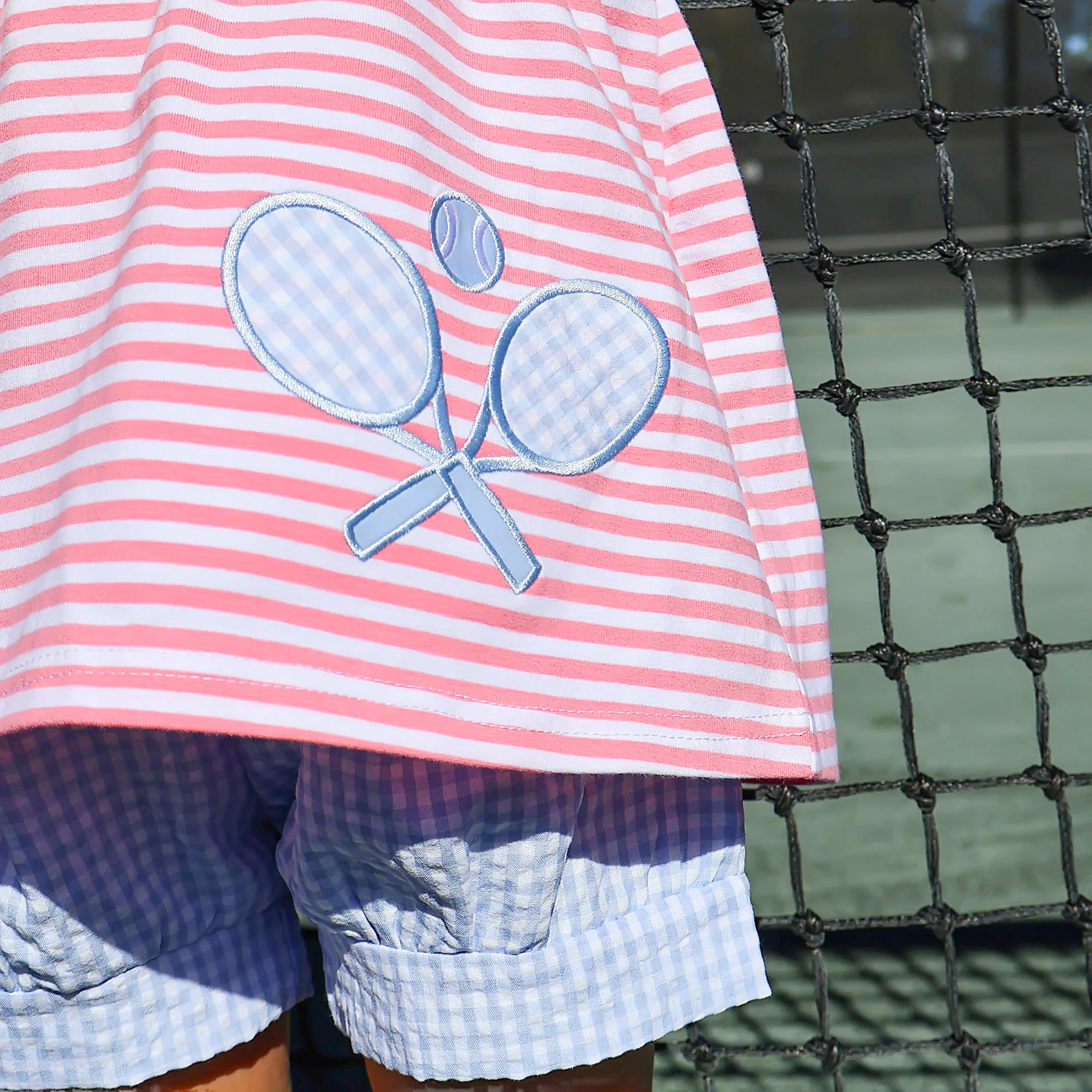 Tennis Racquet Pink Stripe Aurora Short Set - Image 3