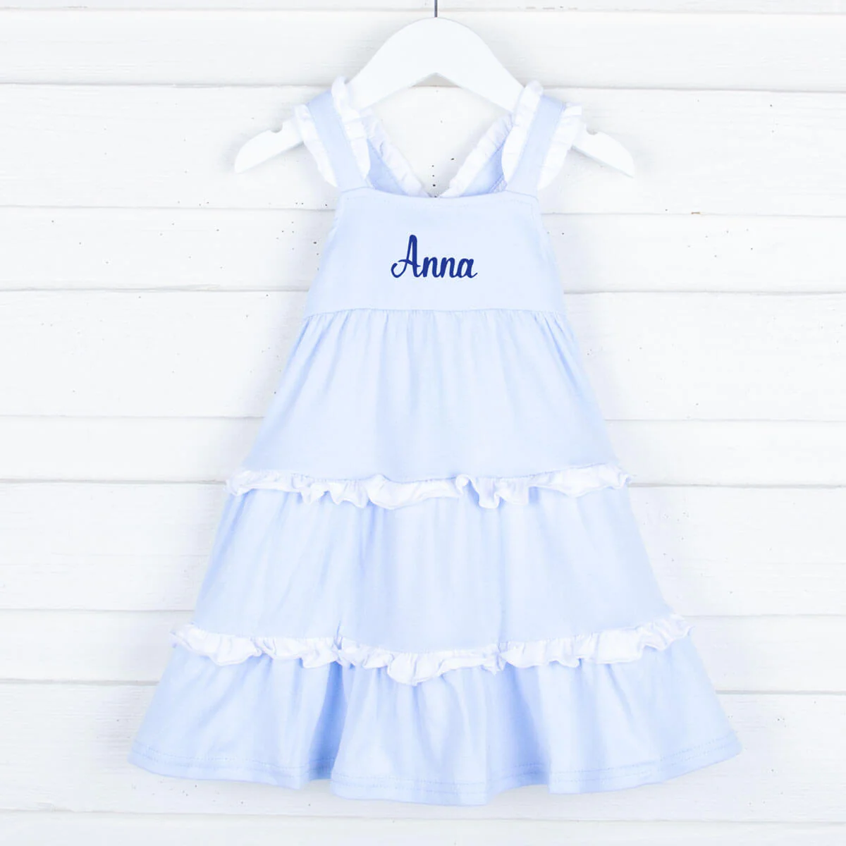 Callie Tiered Ruffle Dress Blue - Image 3