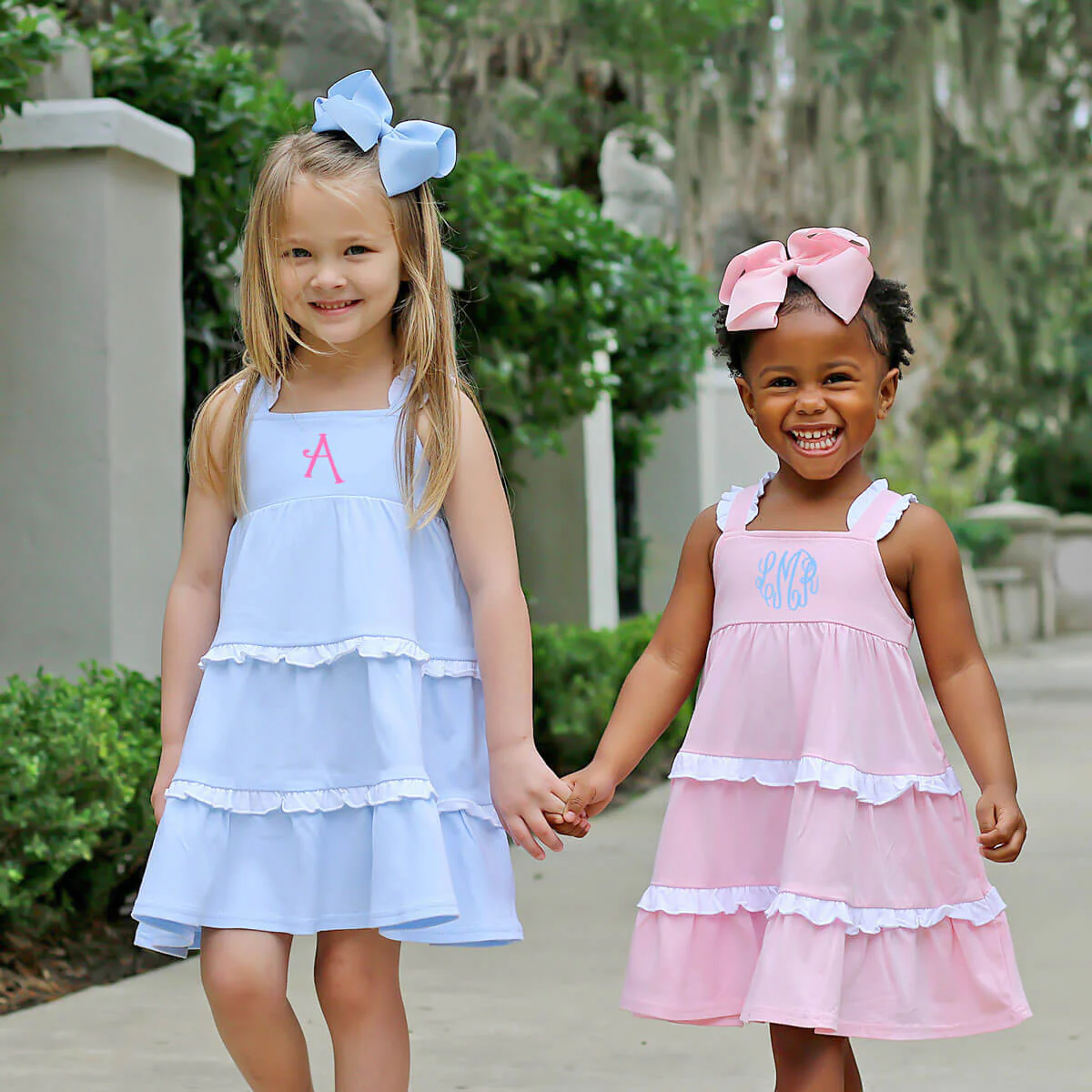 Callie Tiered Ruffle Dress Blue - Image 5