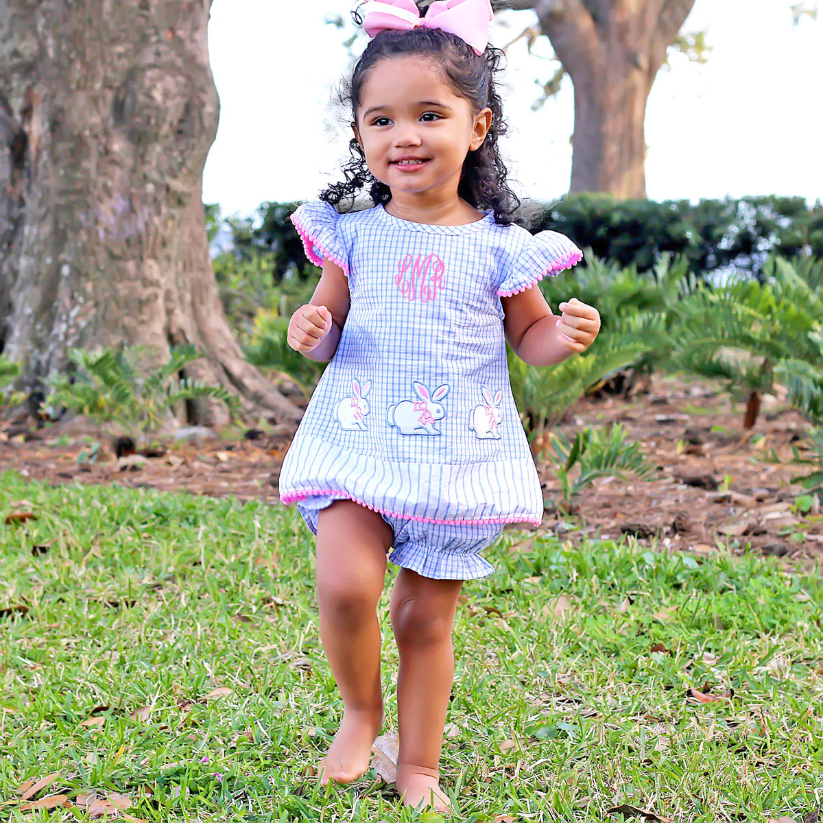 Blue Windowpane Bunny Bloomer Set - Image 5