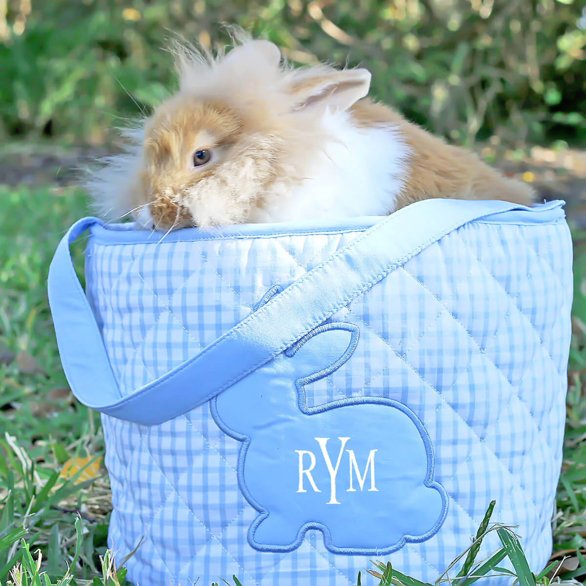 Blue Windowpane Easter Basket - Image 5