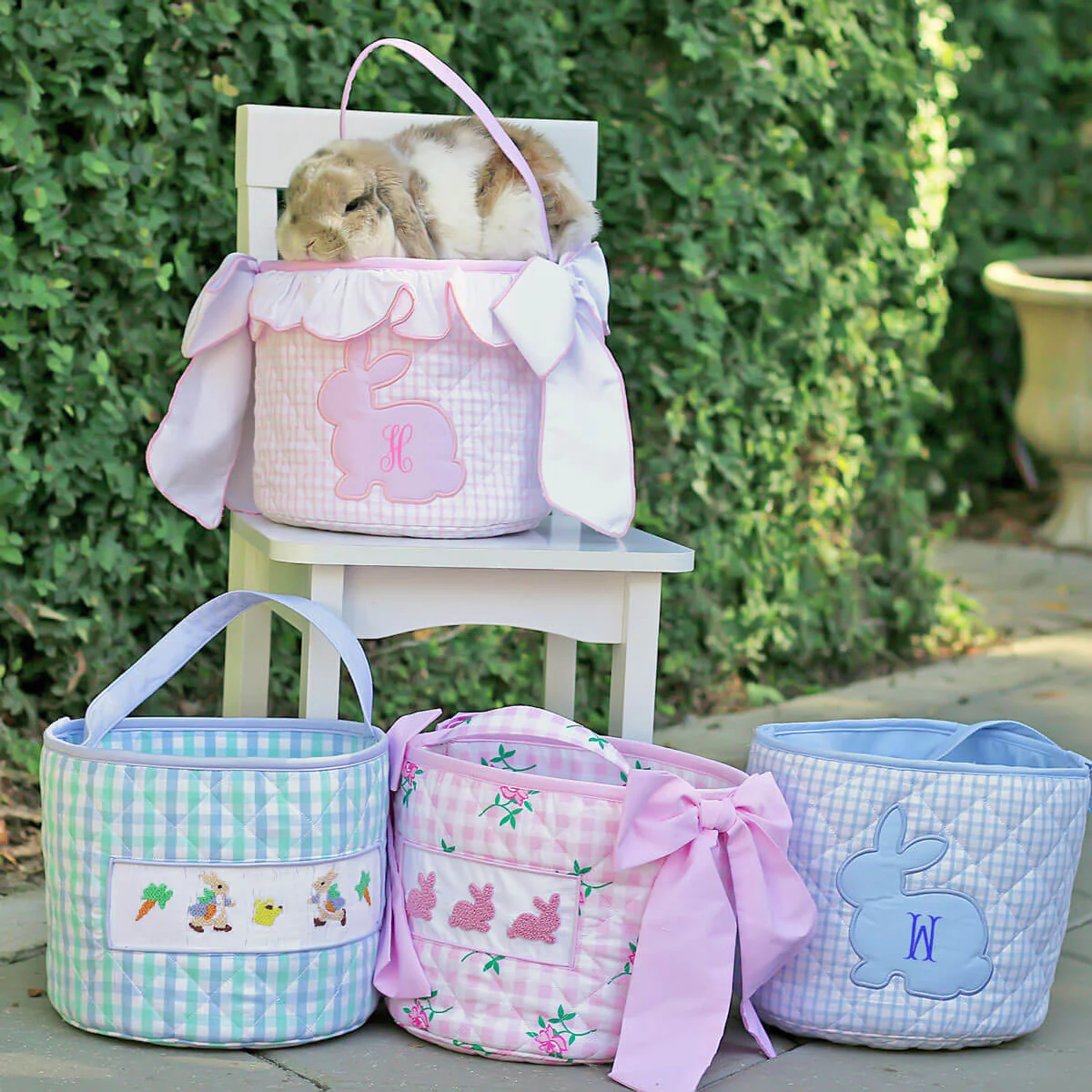 Blue Windowpane Easter Basket - Image 6