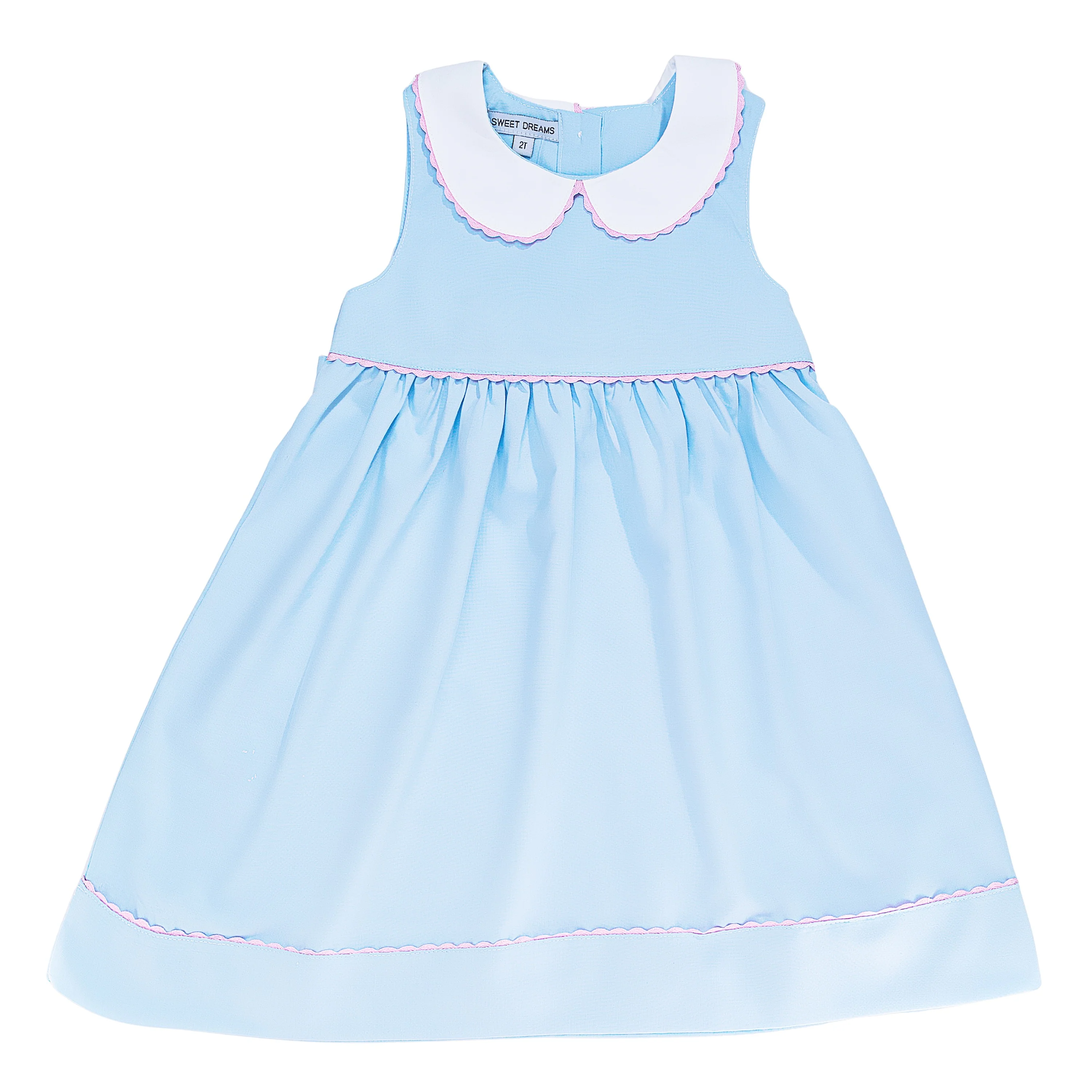 Blue with White Collared Dress - Image 2