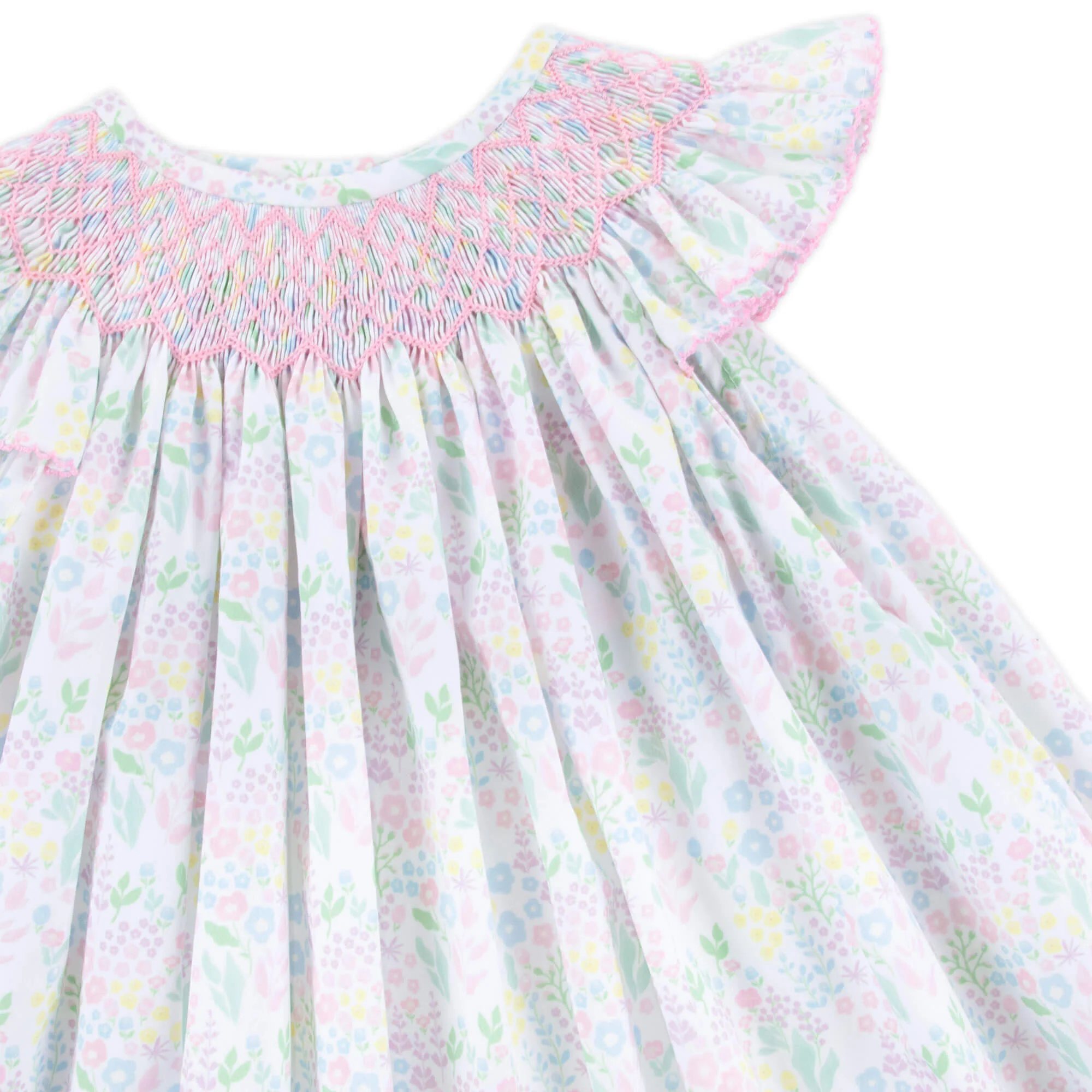 Botanical Beauty Smocked Angel Sleeve Dress - Image 3