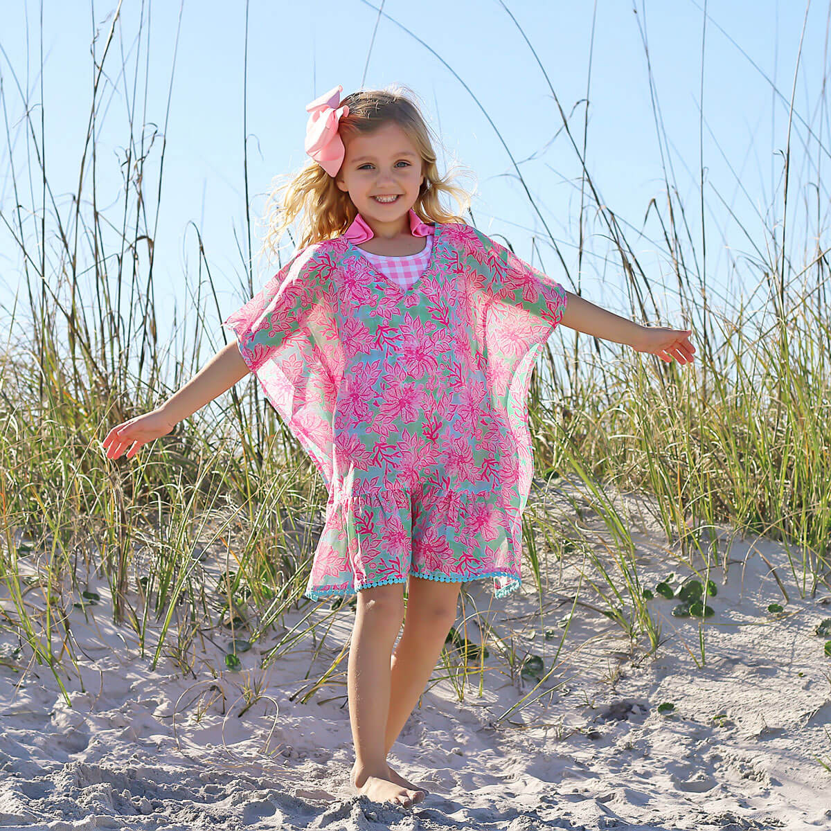 Botanical Island Pink Swim Cover Up - Image 4