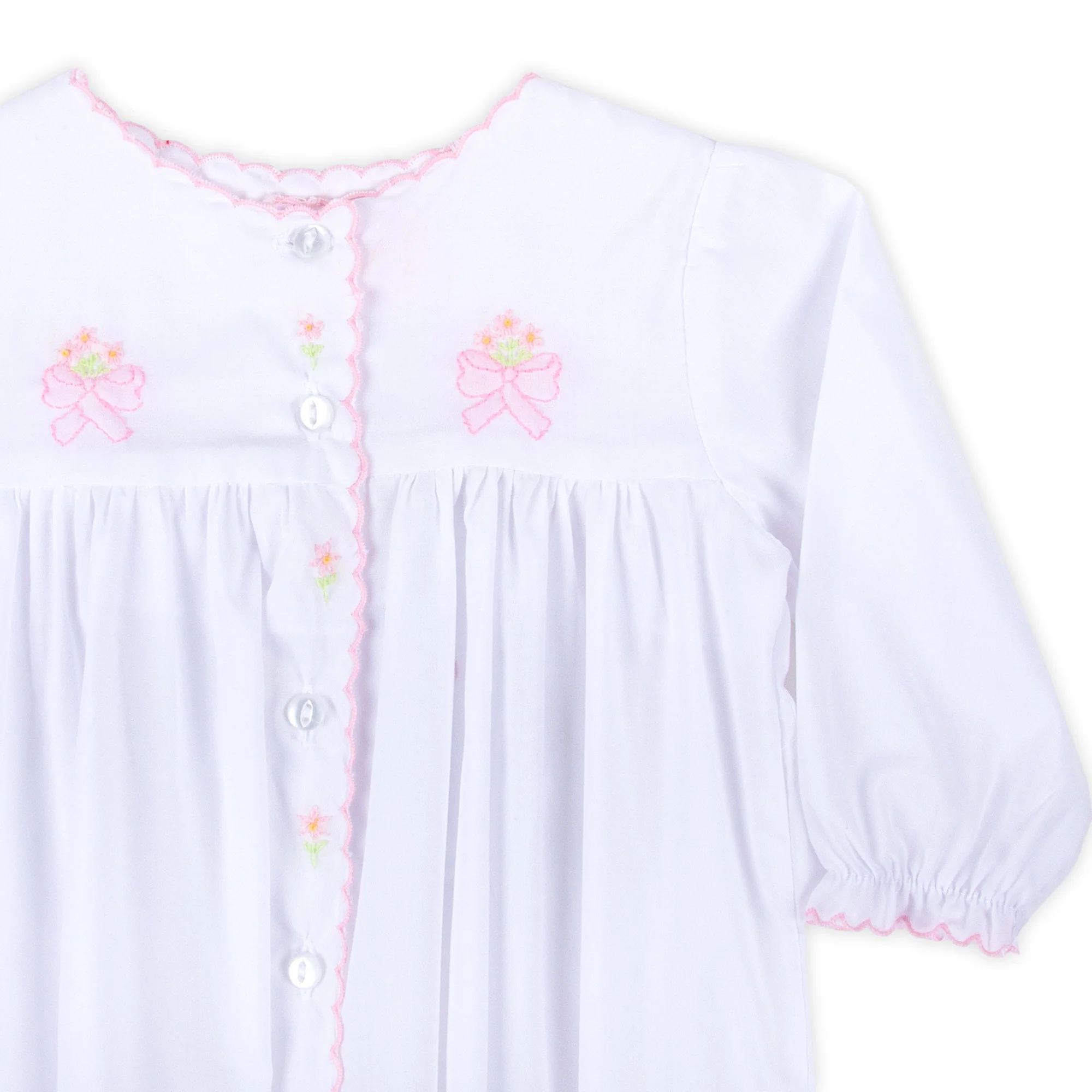 Bow Embroidered White Converter Gown - Image 2