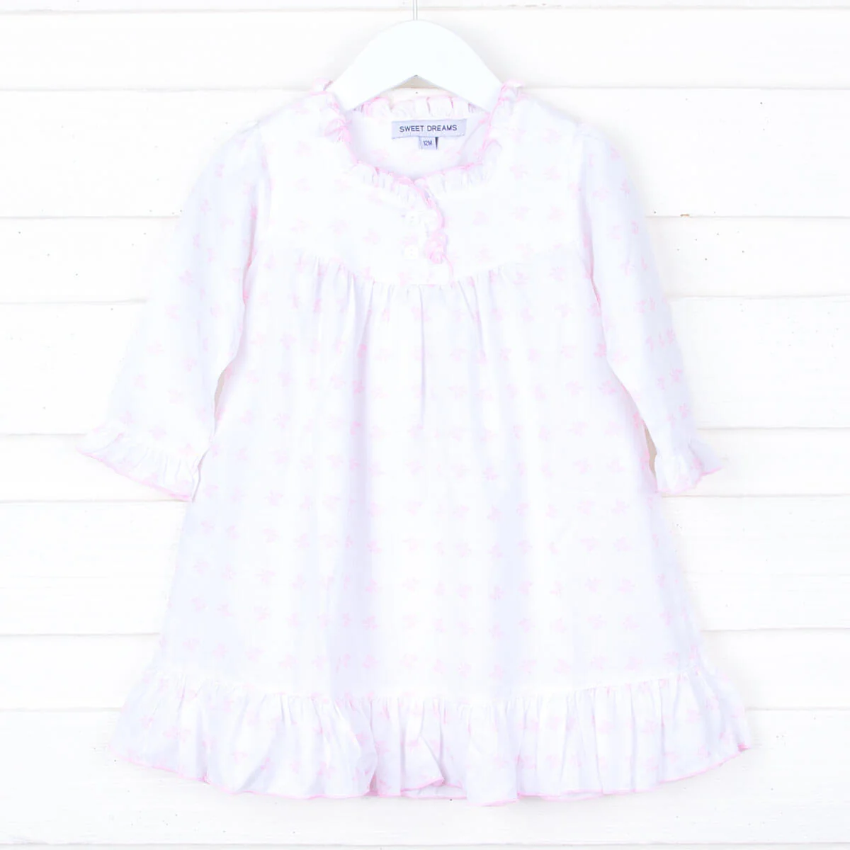 Pink Bow Long Sleeve Nightgown - Image 2