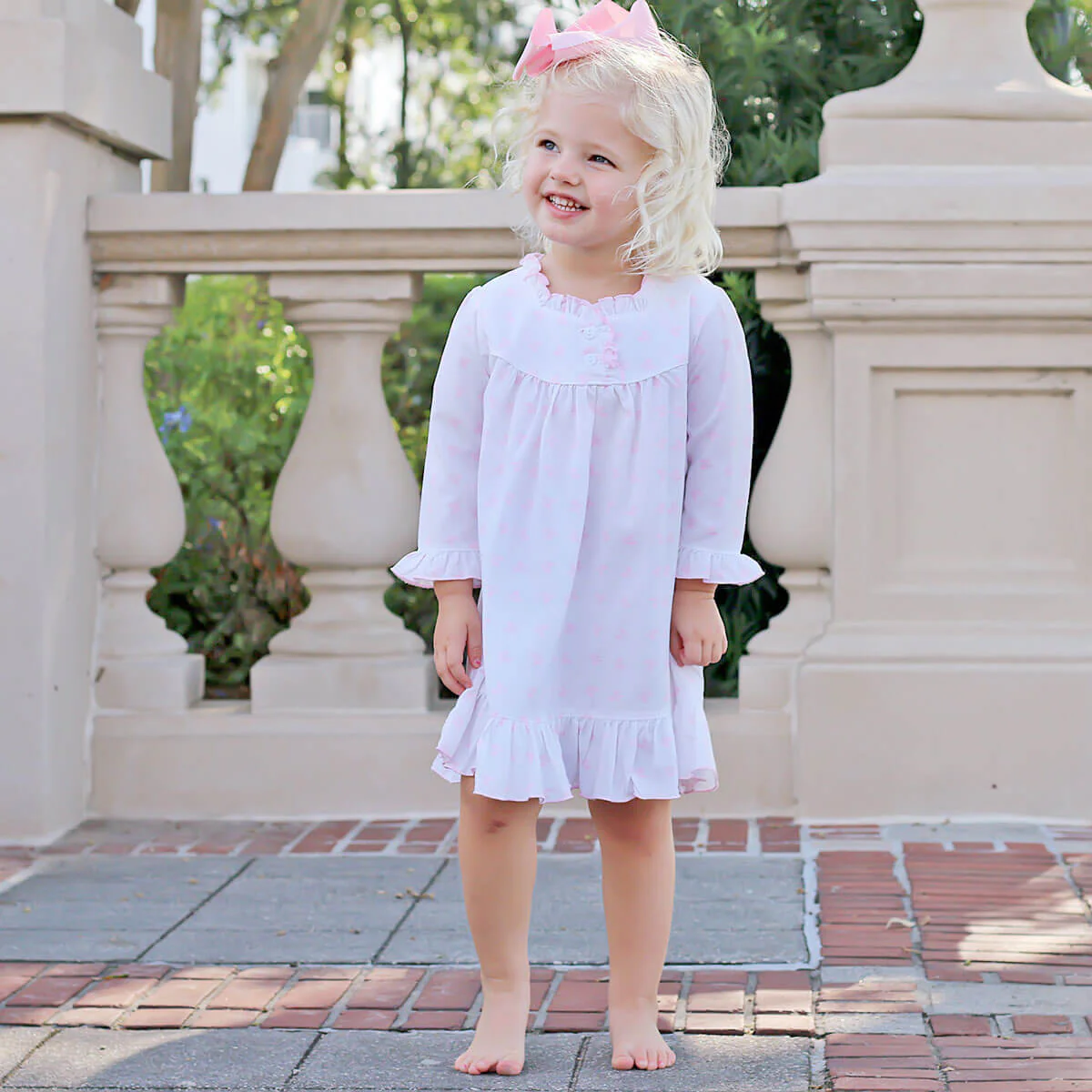 Pink Bow Long Sleeve Nightgown - Image 7