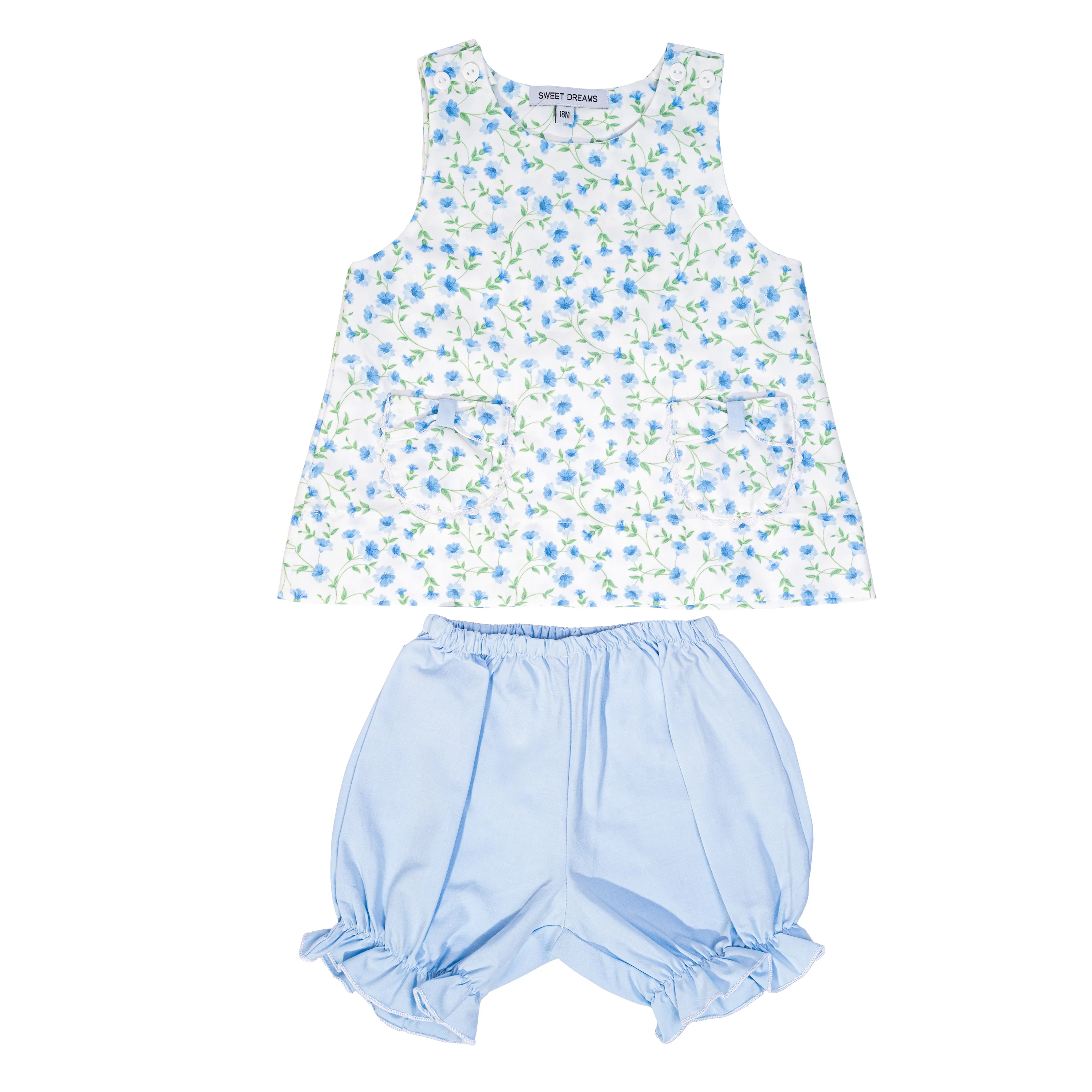 Bow Pocket Blue Glory Print Bloomer Set - Image 2