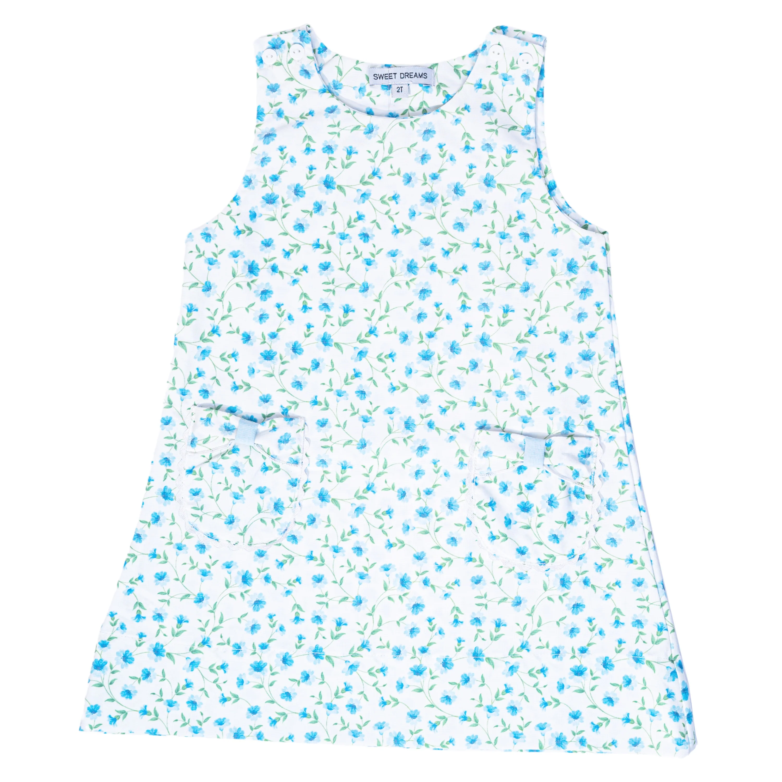 Bow Pocket Blue Glory Print Dress - Image 2