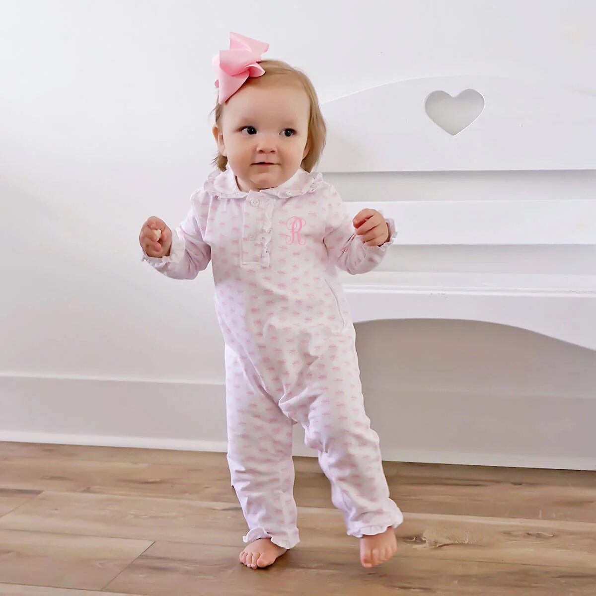 Bow Print Henley Romper - Image 3