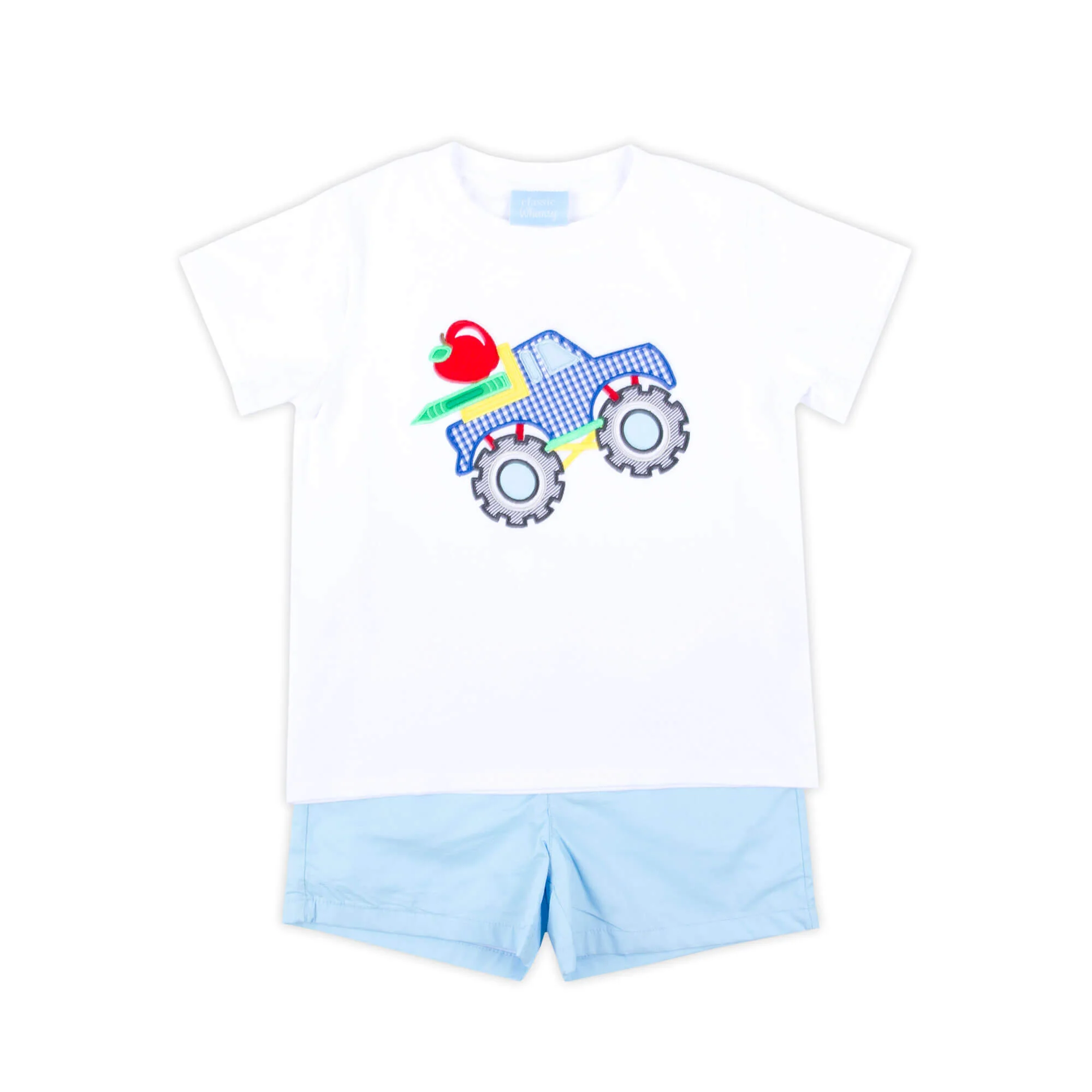 Bright Crayons Truck Light Blue Short Set - Image 3