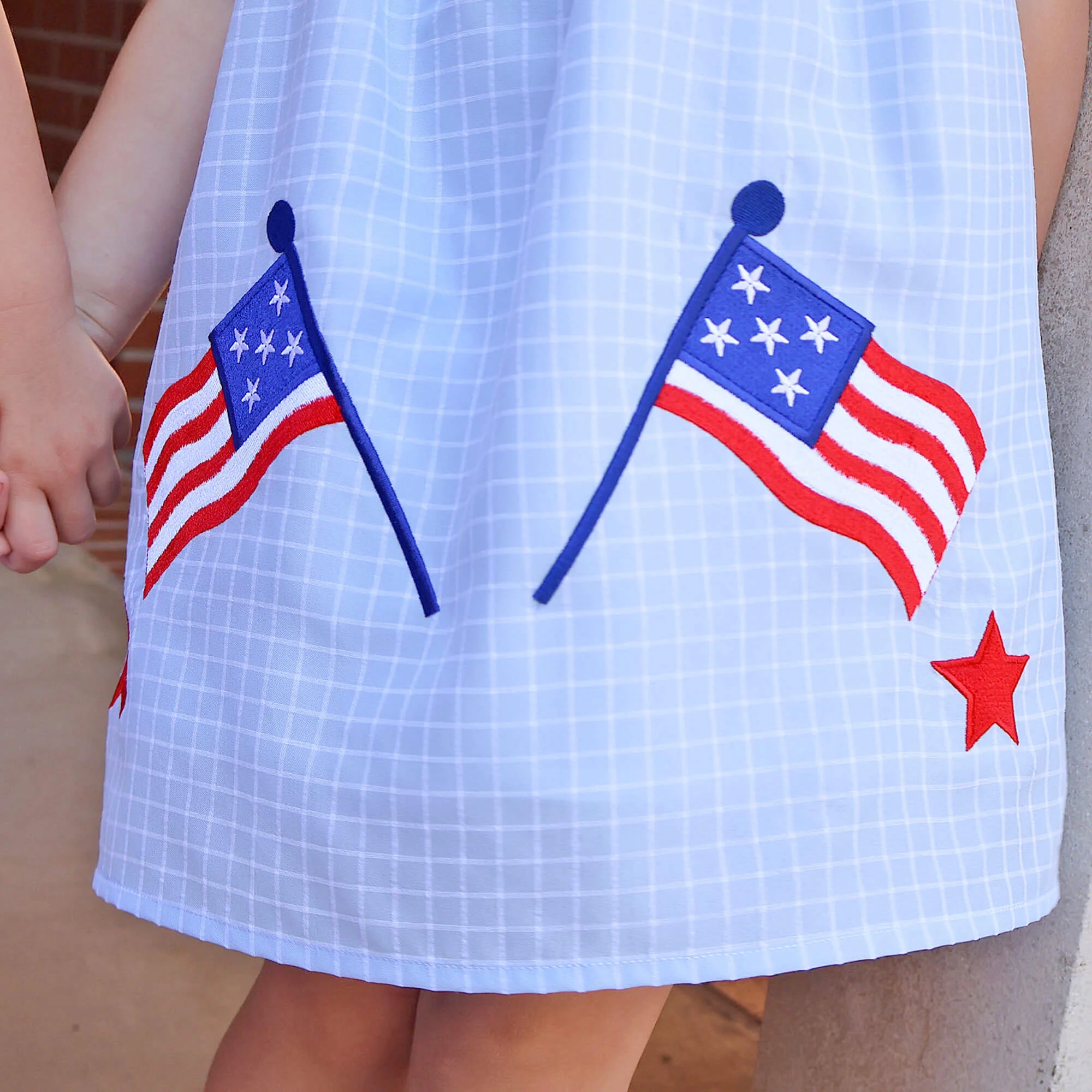 Bright Stars Light Blue Windowpane Amy Dress - Image 2