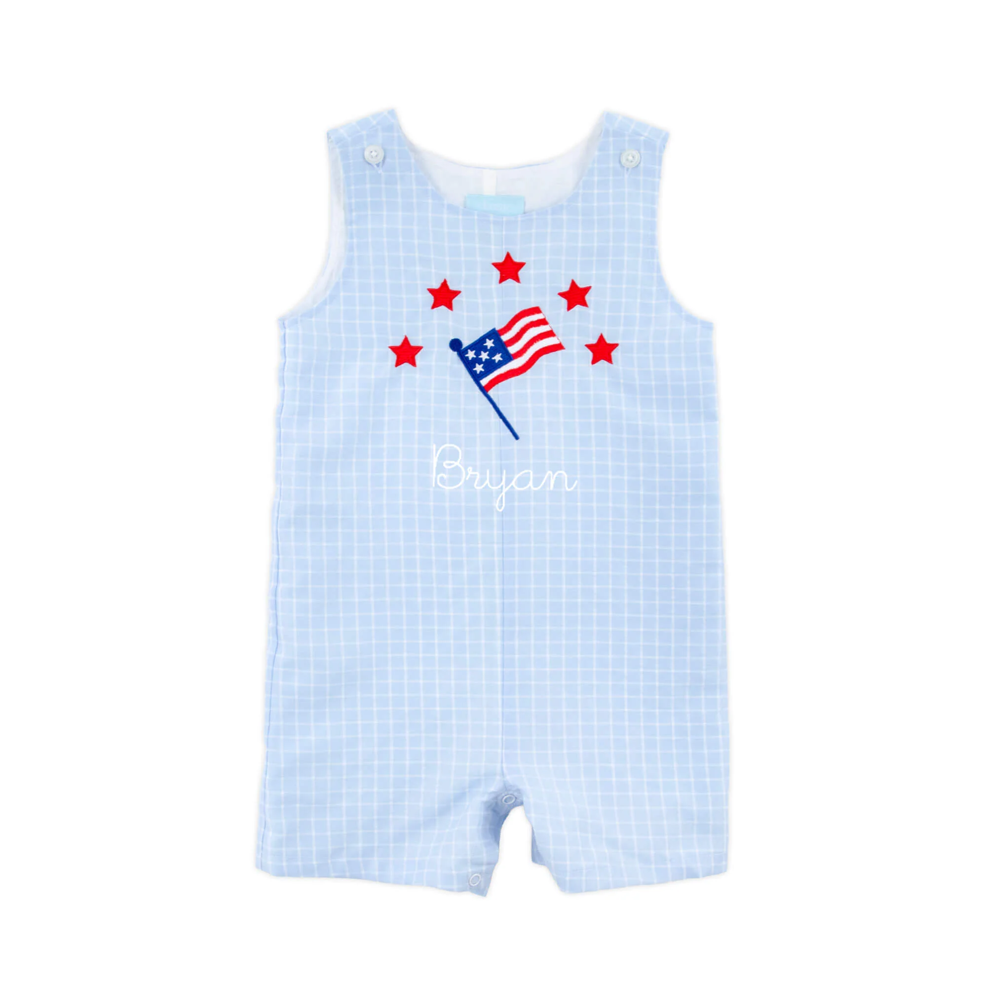 Bright Stars Light Blue Windowpane Jon Jon - Image 2