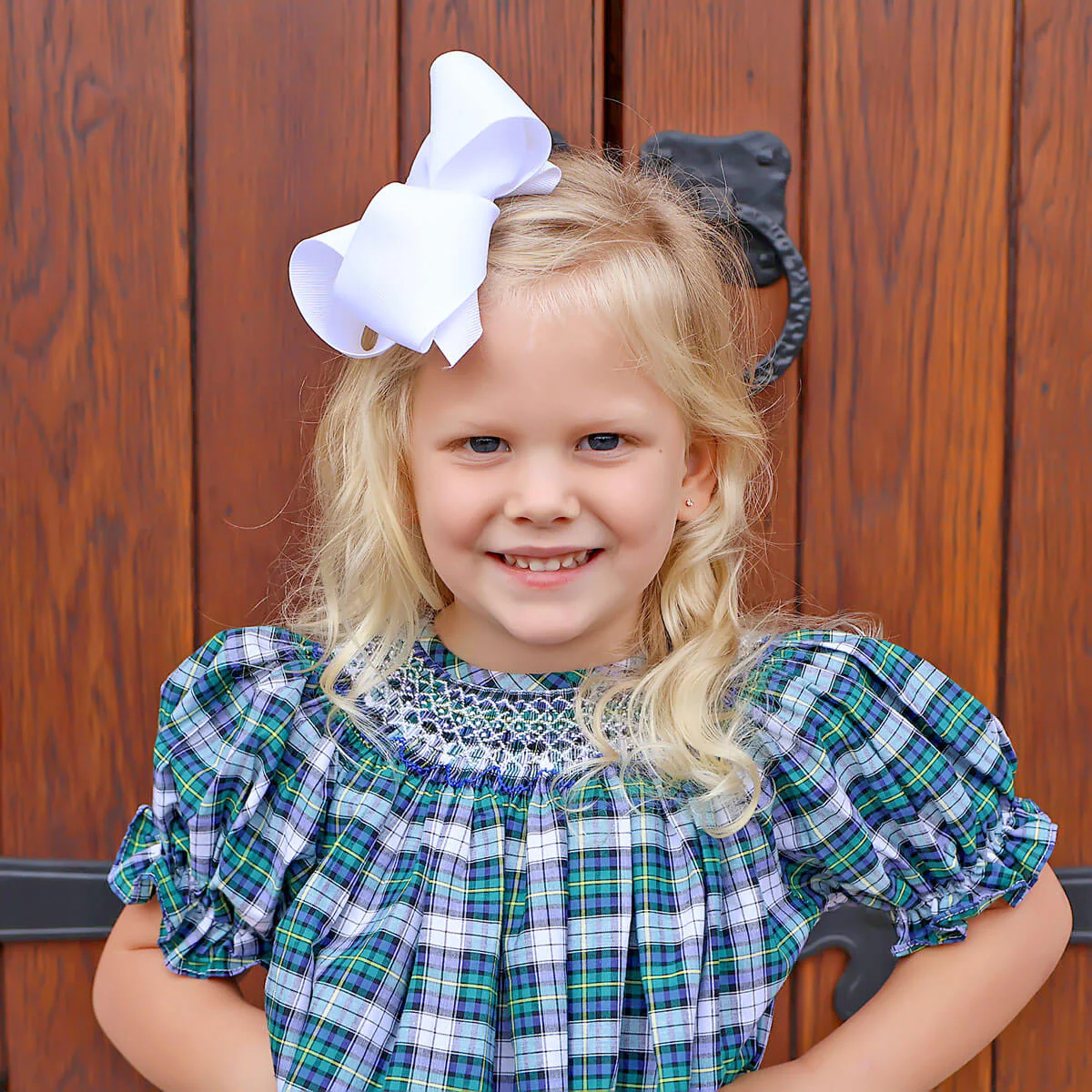 Brighton Plaid Bishop Geometric Smocked Bishop Dress - Image 3