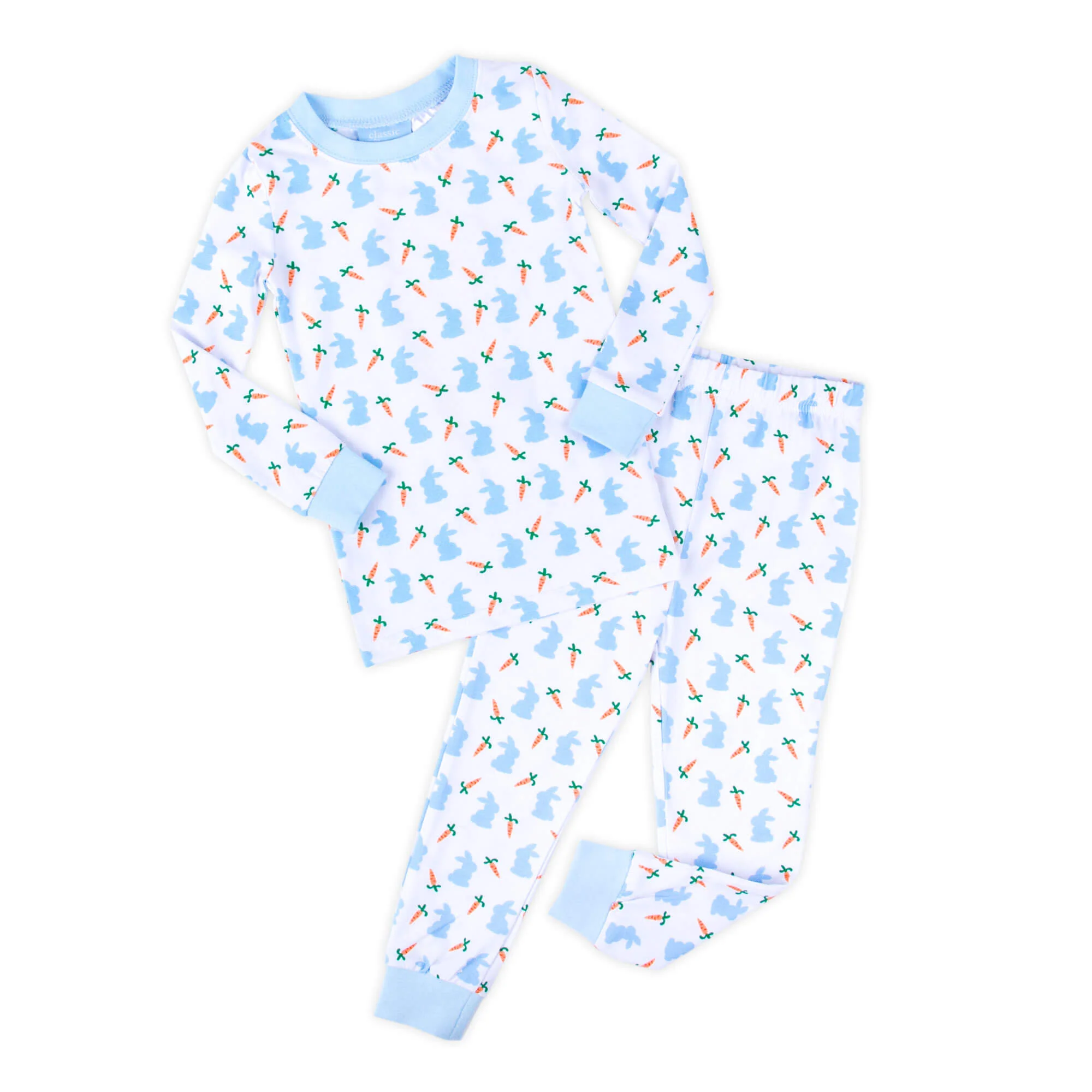 Bunnies & Carrots Blue Pajamas - Image 3