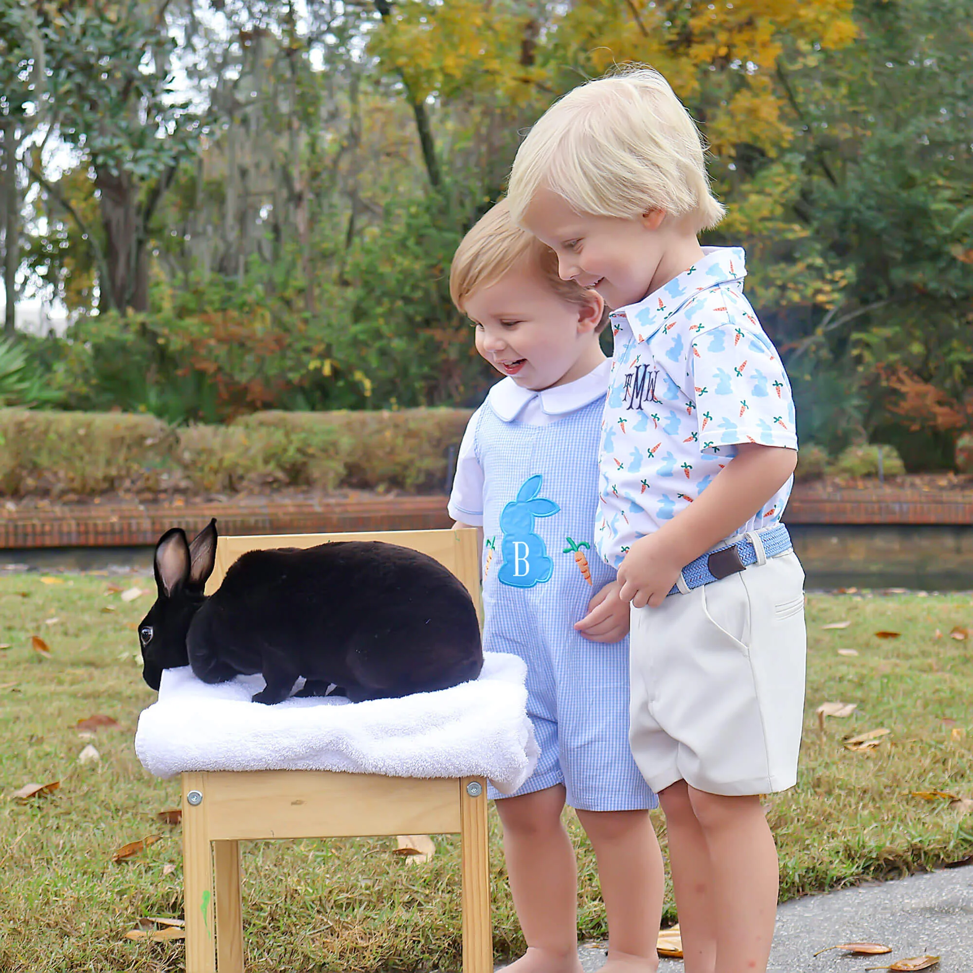 Bunnies & Carrots Blue Polo - Image 4