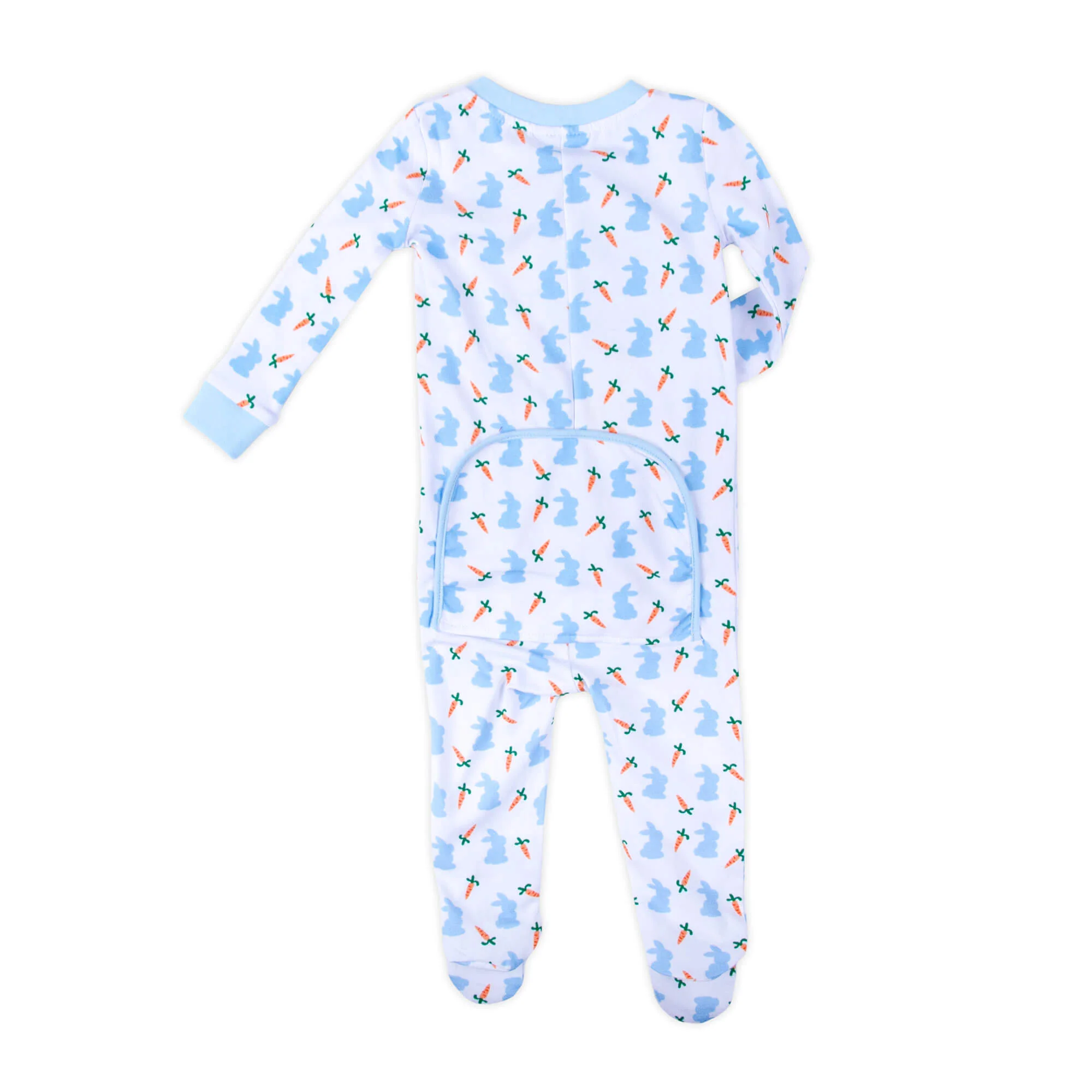 Bunnies & Carrots Blue Zip Sleeper - Image 5