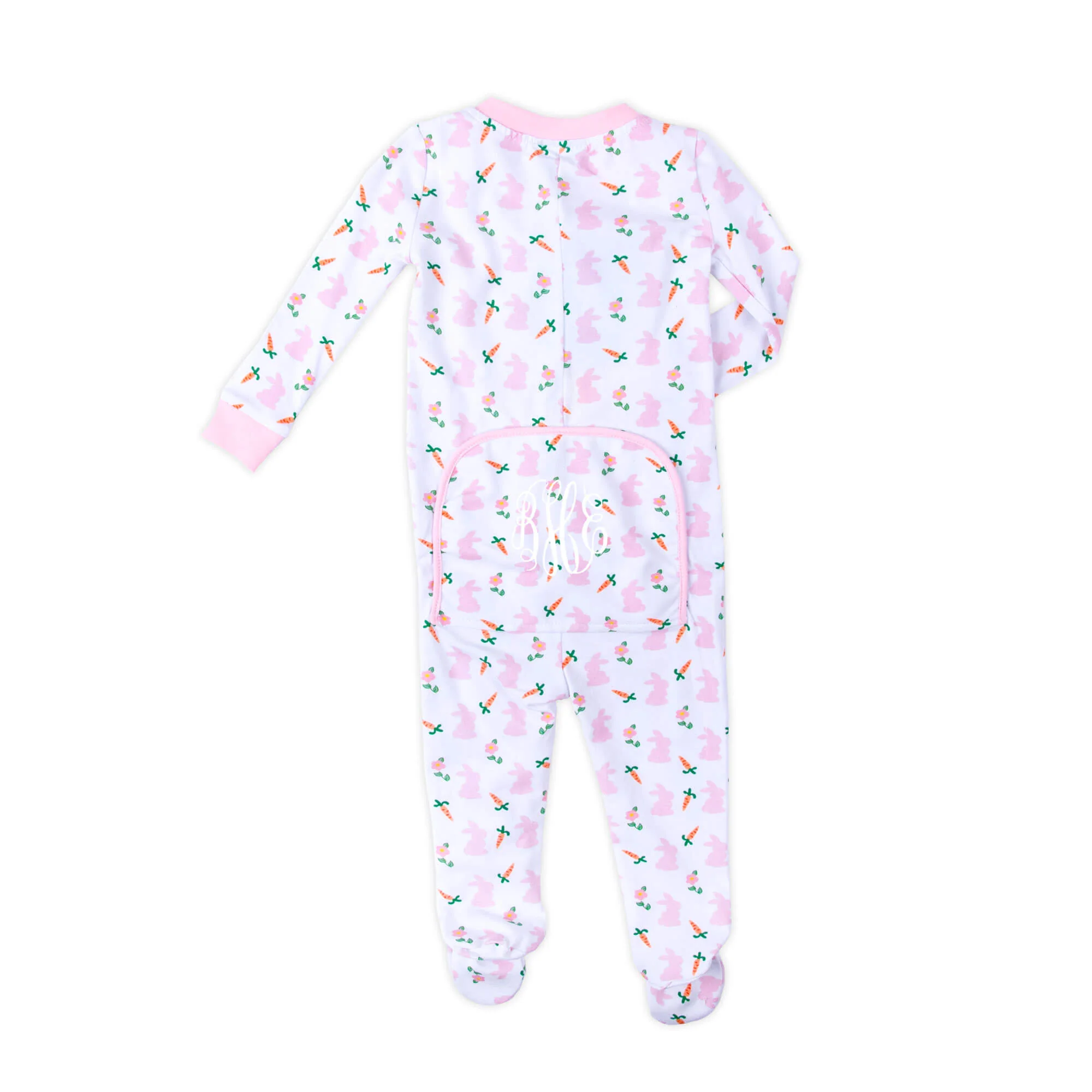 Bunnies & Carrots Pink Zip Sleeper - Image 4