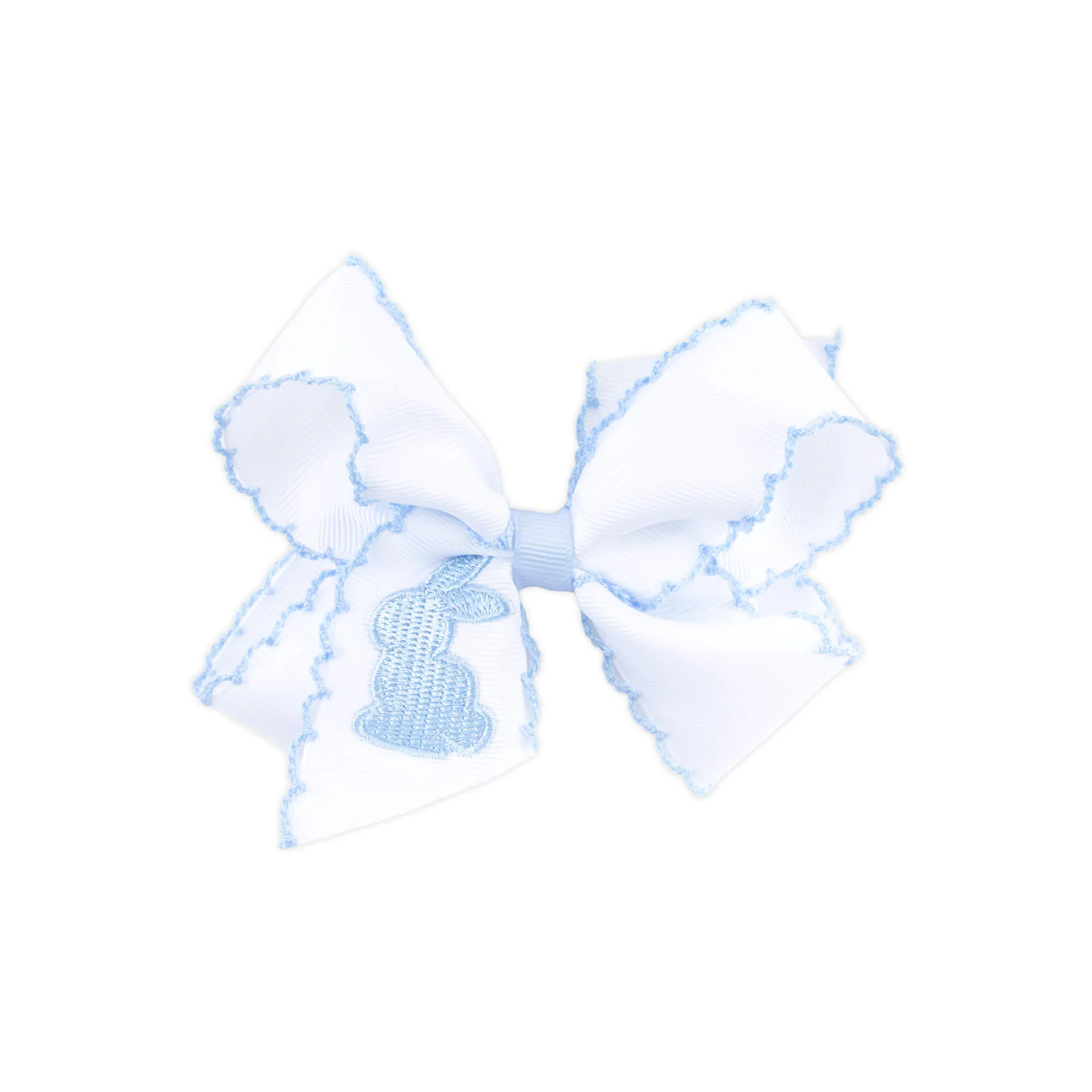 Easter Bunny Embroidered Moonstitch Hair Bow - Image 2