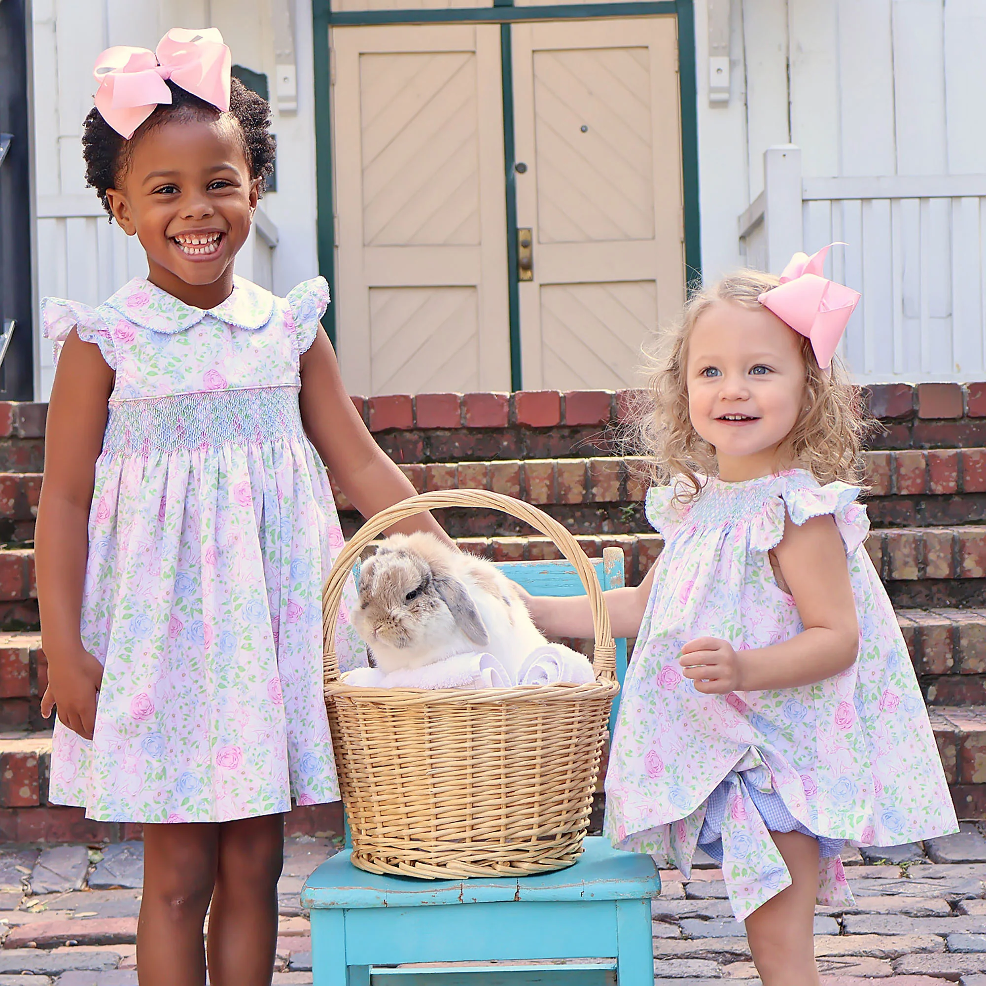 Botanical Floral Bunny Smocked Bloomer Set - Image 6