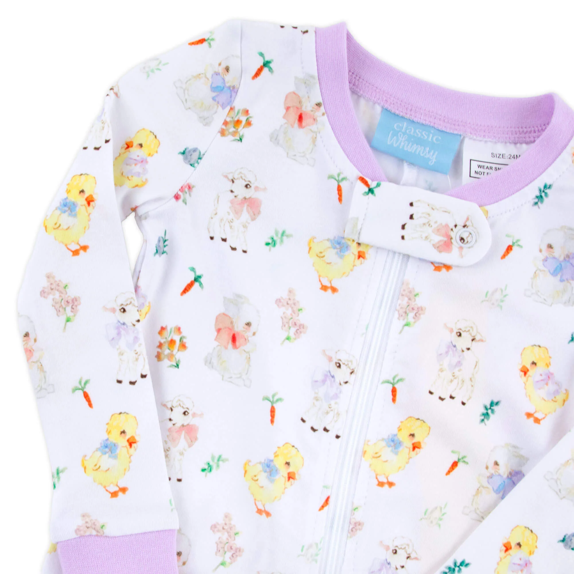Bunny & Friends Purple Zip Sleeper - Image 3