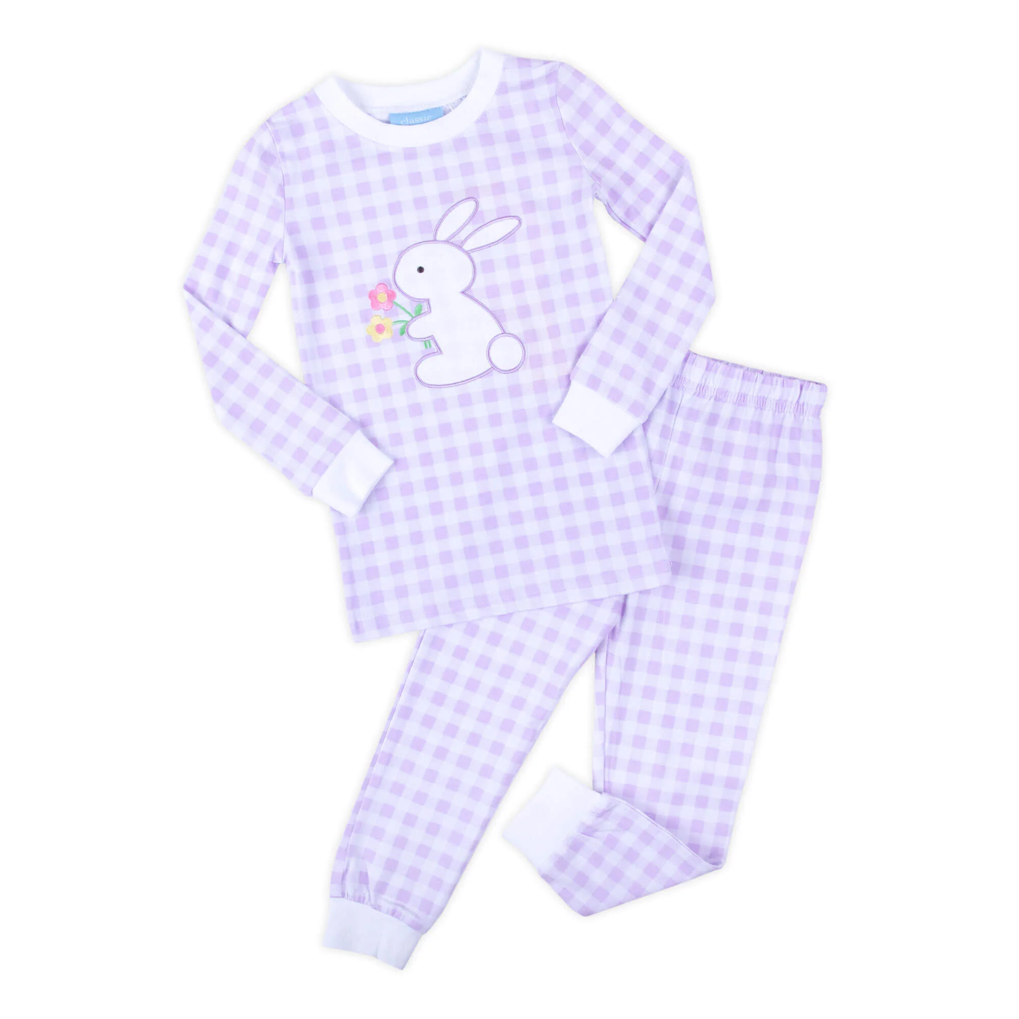 Bunny Garden Lavender Check Pajamas - Image 2