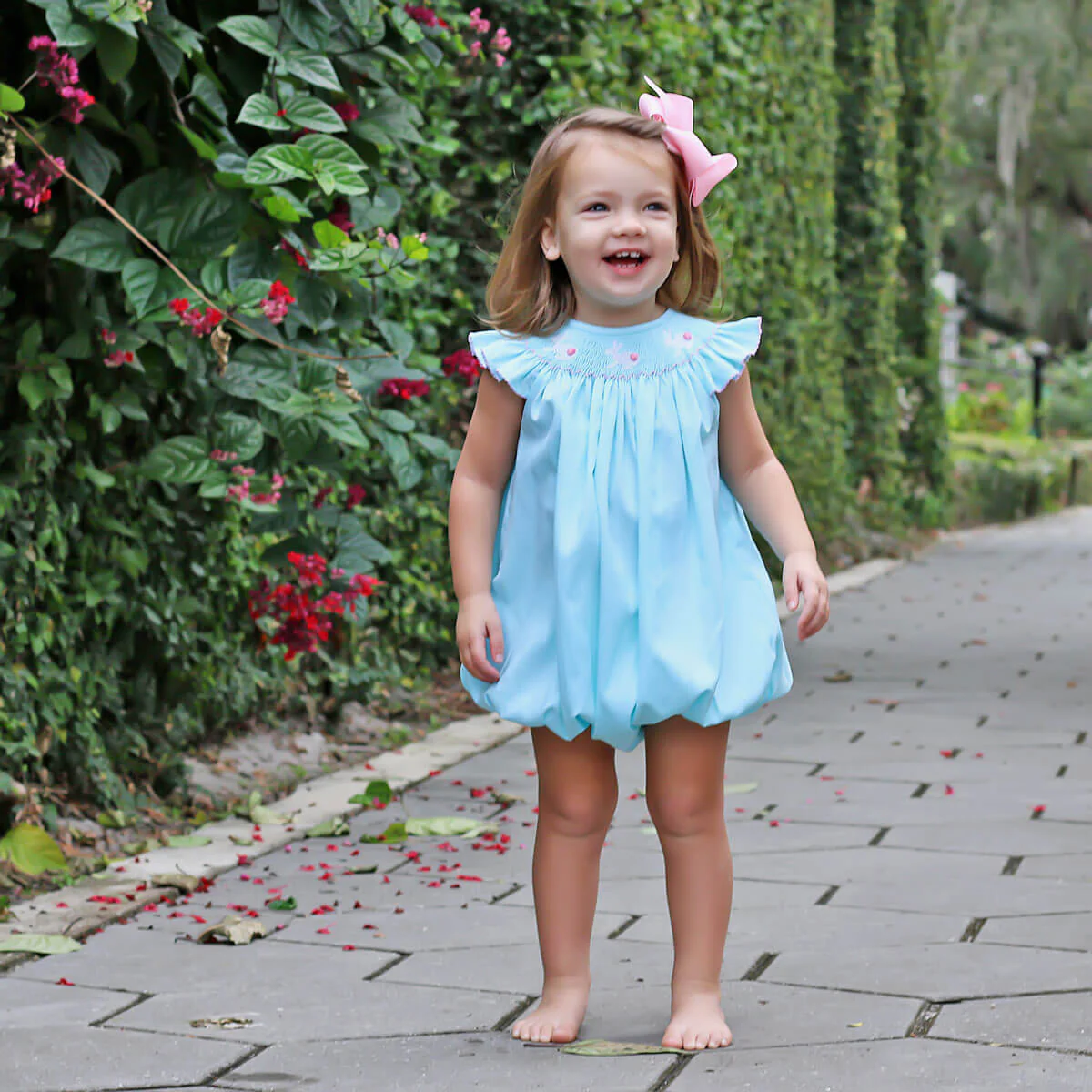Bunny Love Mint Smocked Bubble - Image 3