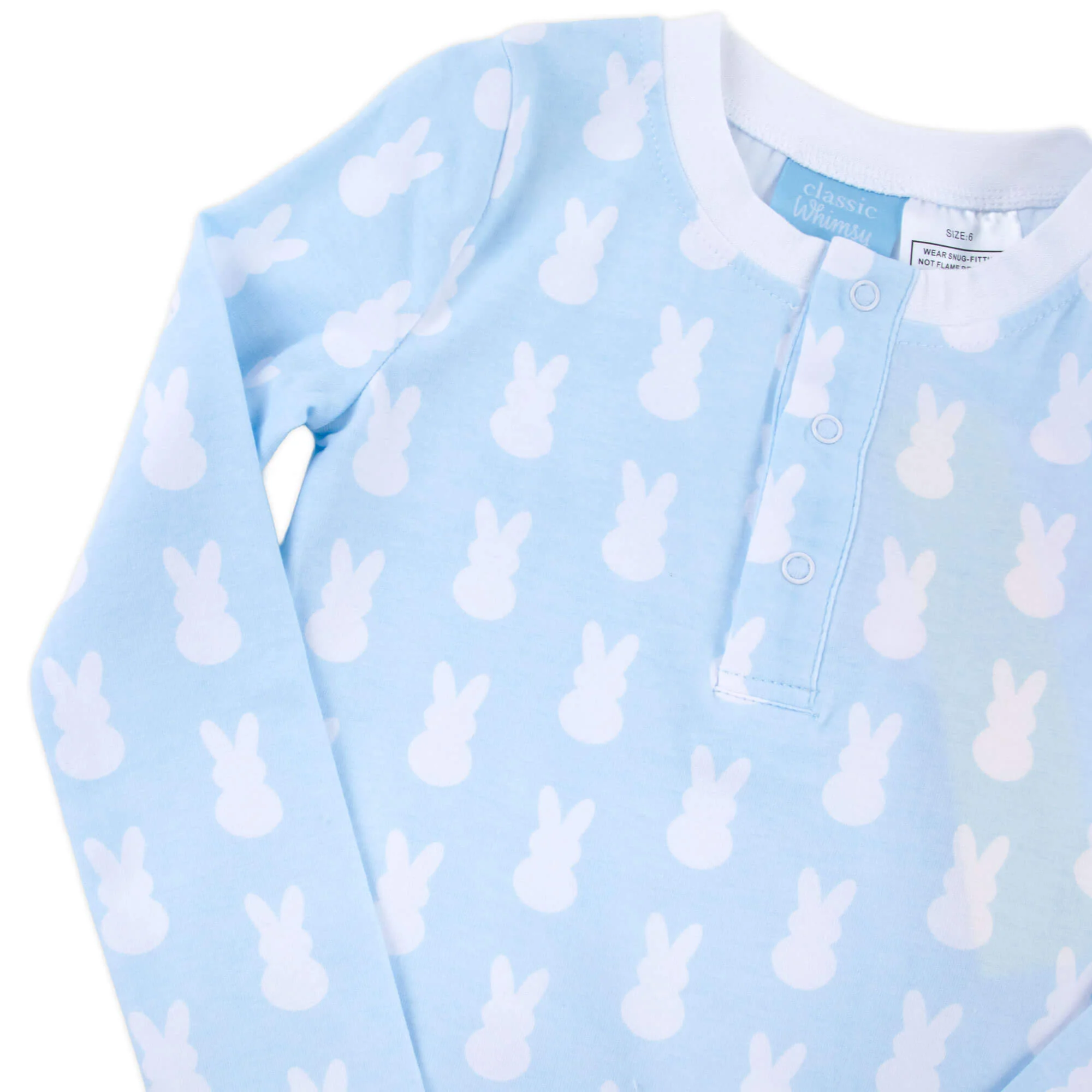 Bunny Peeps Light Blue Henley Pajamas - Image 3