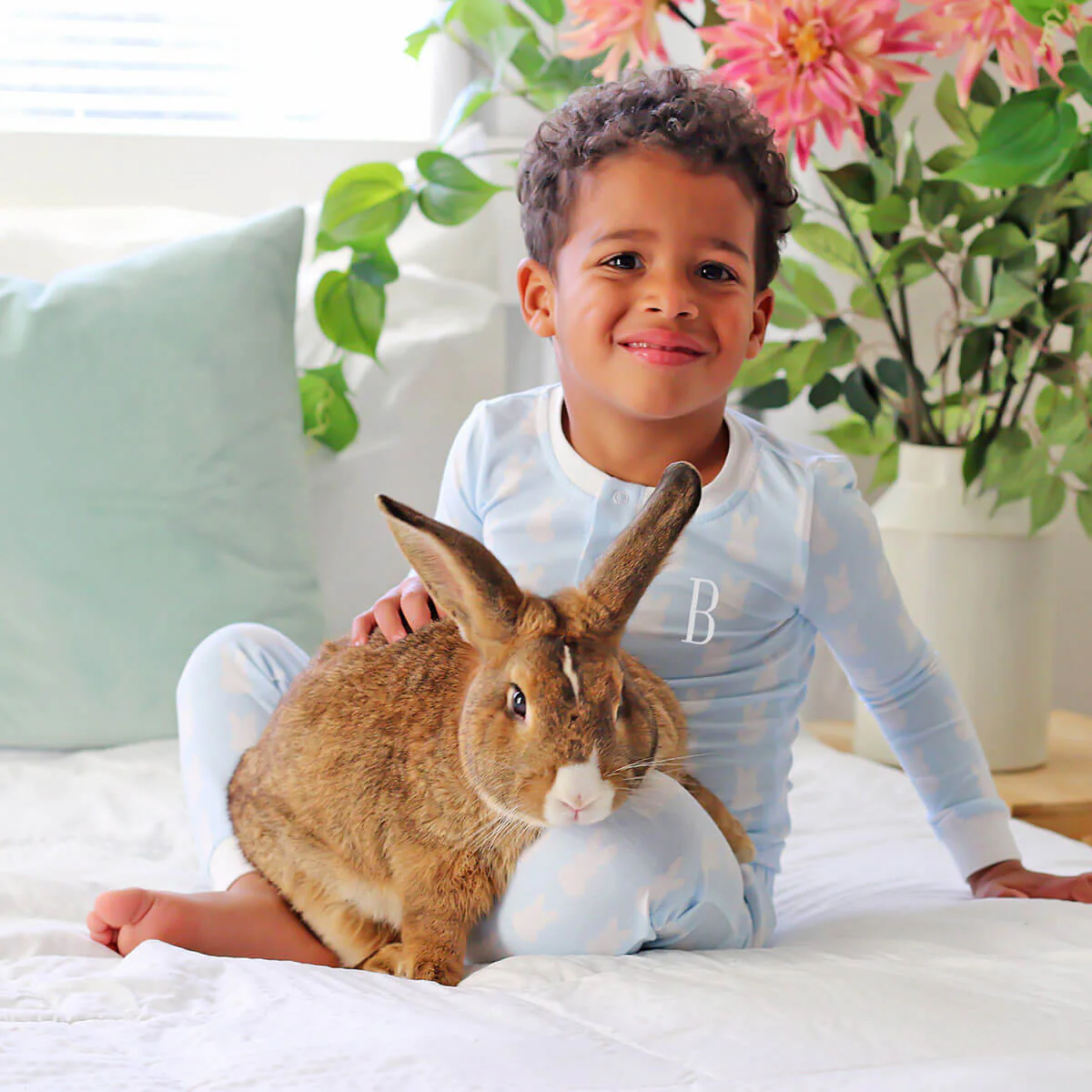 Bunny Peeps Light Blue Henley Pajamas - Image 4