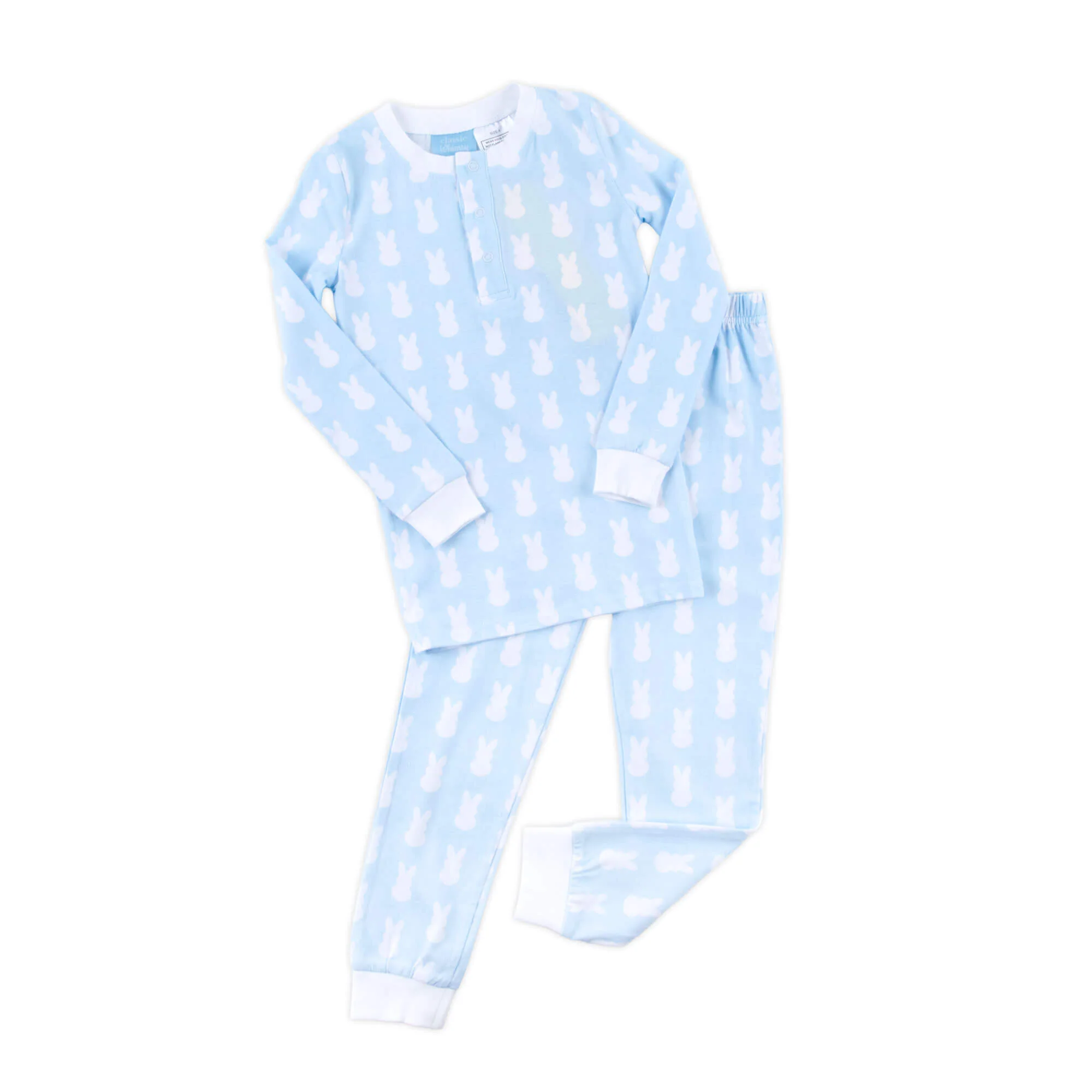 Bunny Peeps Light Blue Henley Pajamas - Image 7