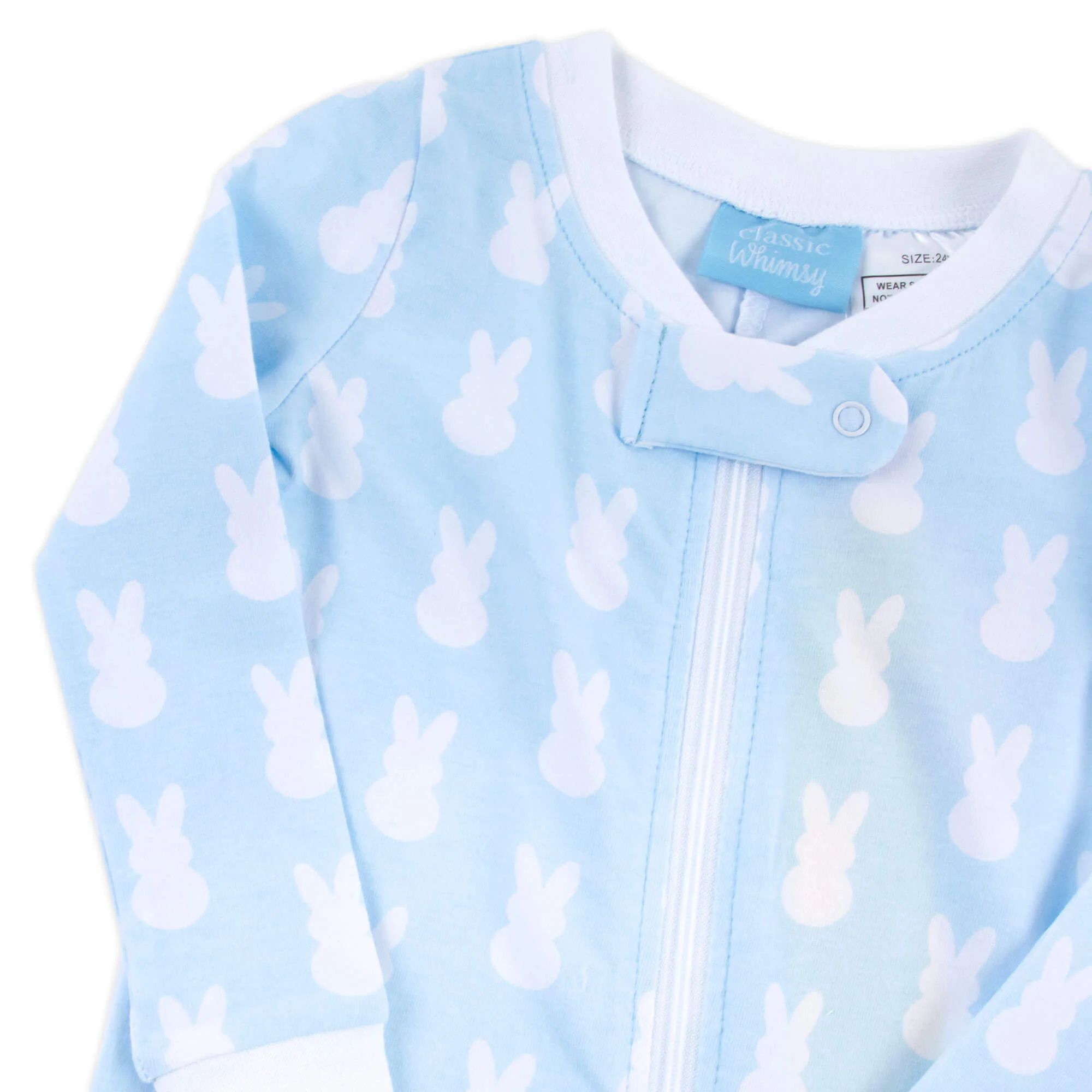 Bunny Peeps Light Blue Zip Sleeper - Image 4
