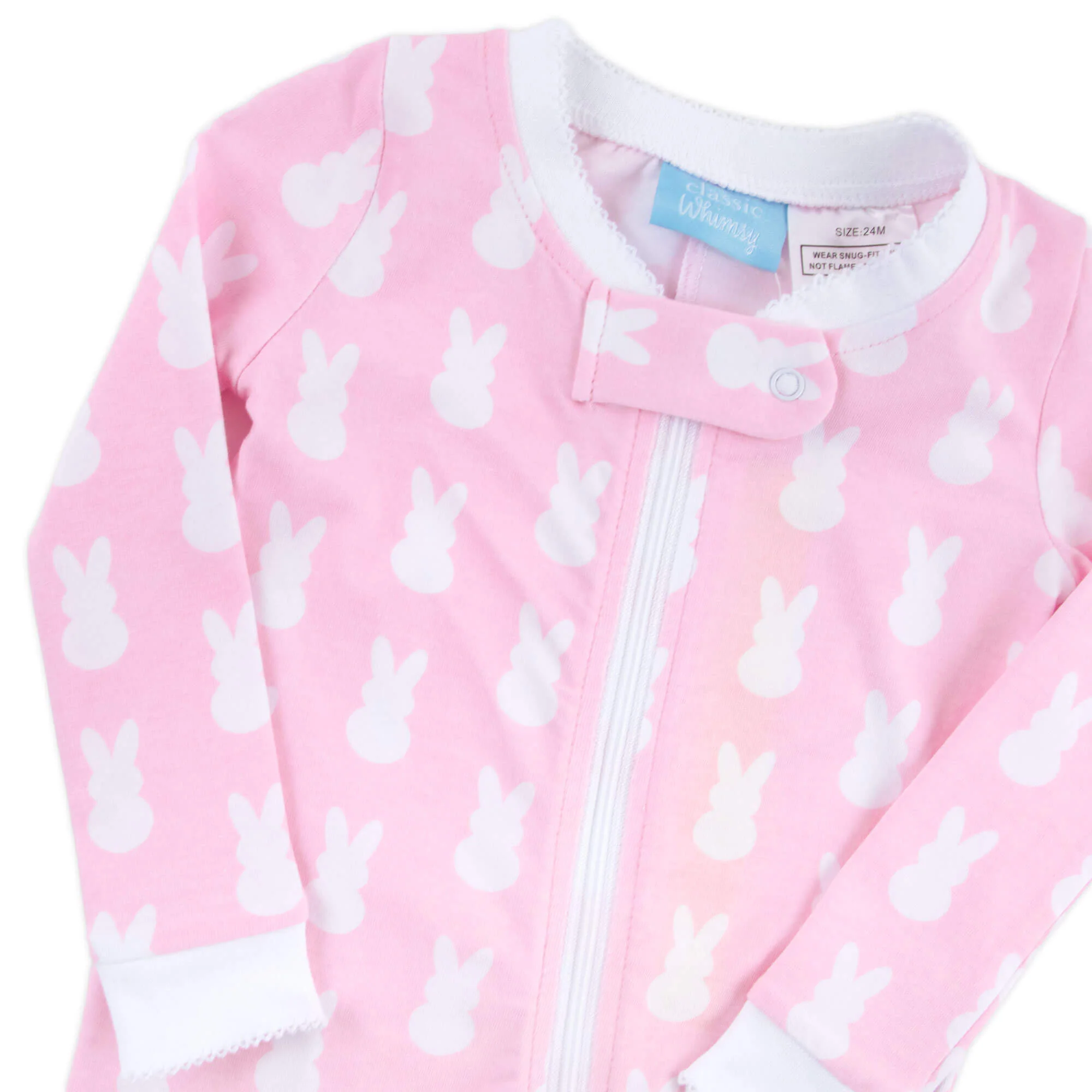 Bunny Peeps Pink Zip Sleeper - Image 2