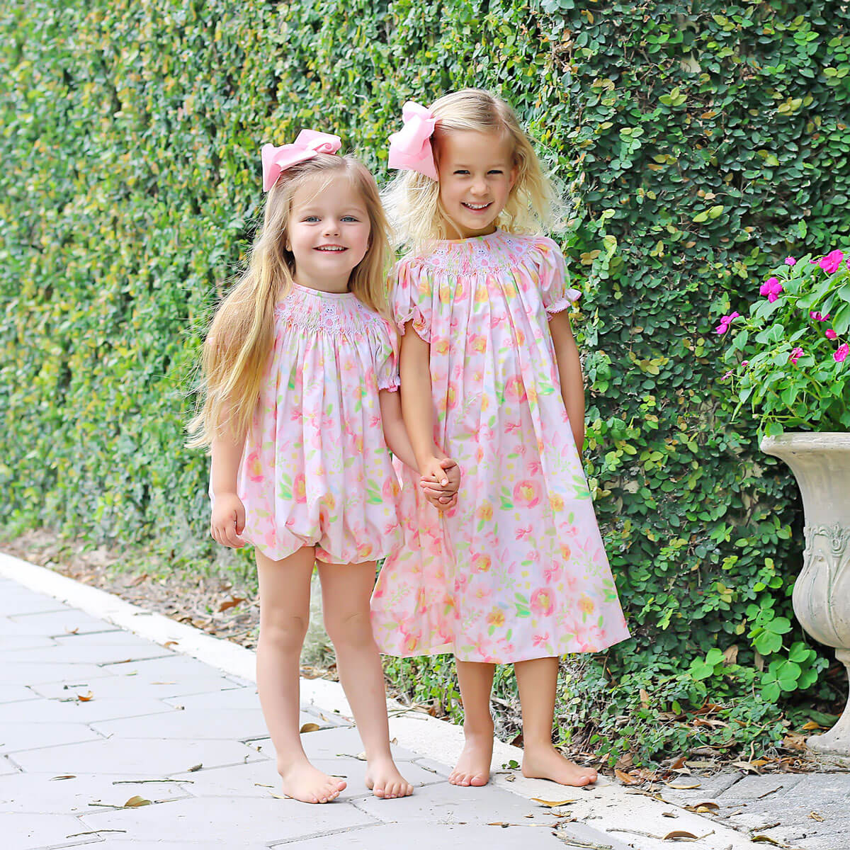 Bunny Smocked Peony Floral Bishop Bubble - Image 5