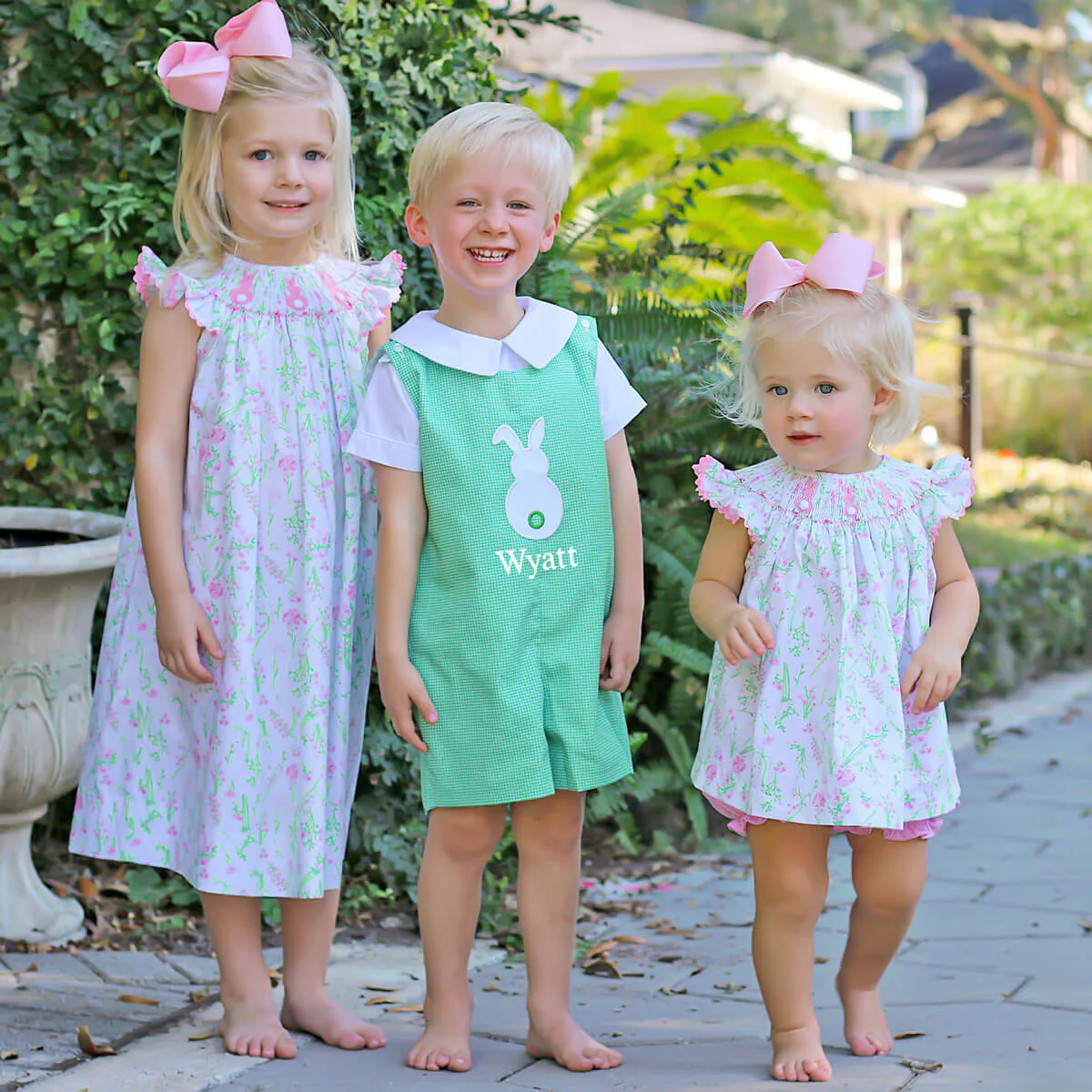 Bunny Smocked Spring Floral Bloomer Set - Image 6