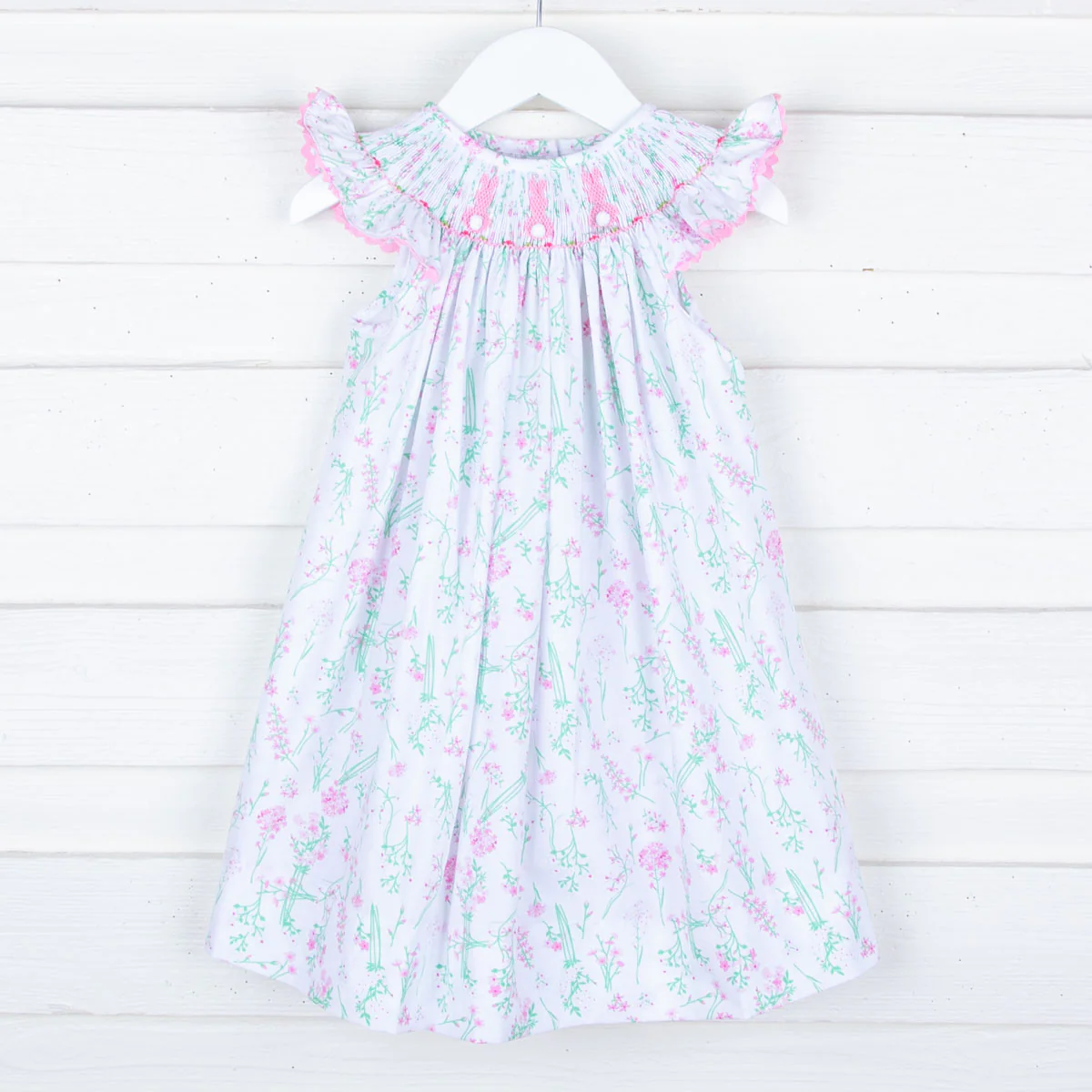 Bunny Smocked Spring Floral Dress - Image 3