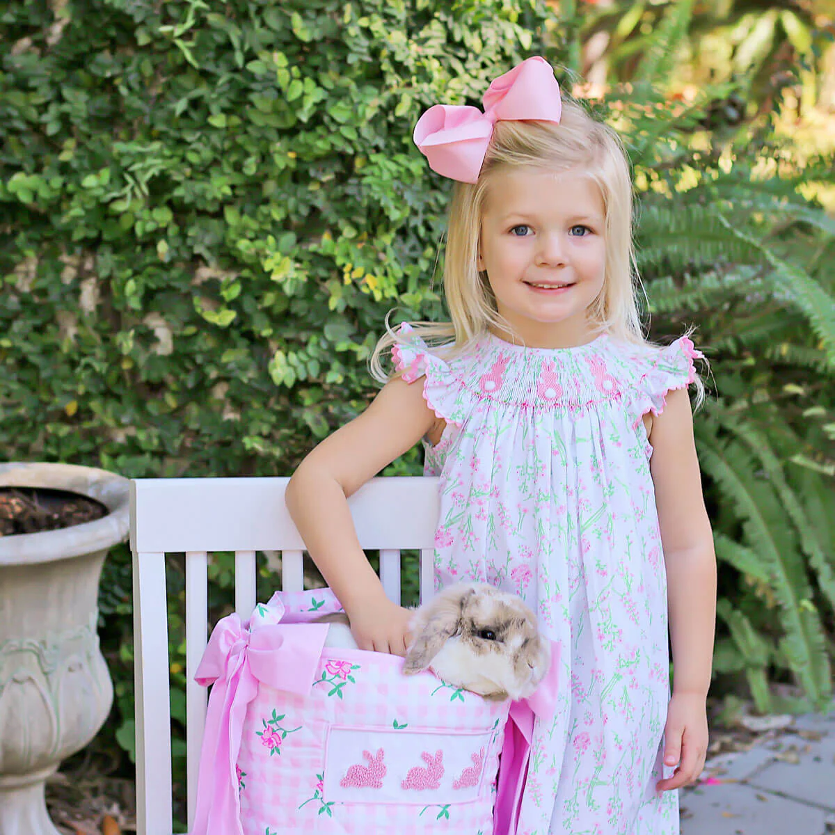 Bunny Smocked Spring Floral Dress - Image 4