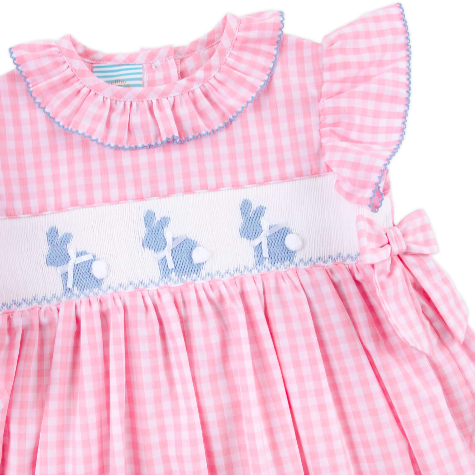 Bunny Tail Smocked Pink Gingham Beverly Dress - Image 2