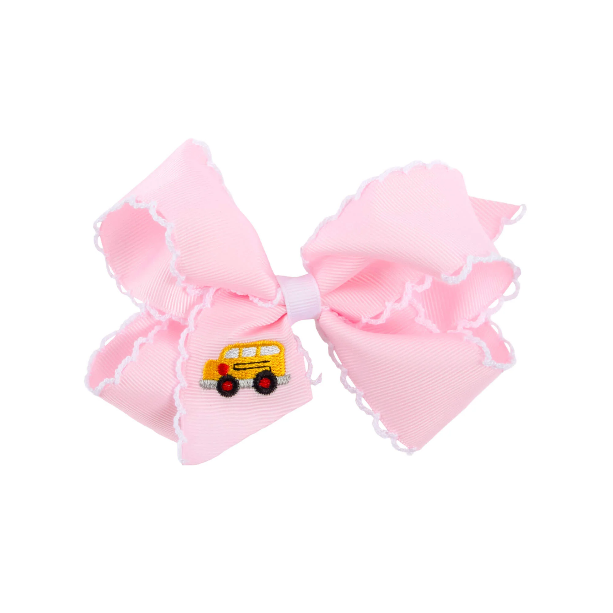 Bus Embroidered Moonstitch Hair Bow - Image 3